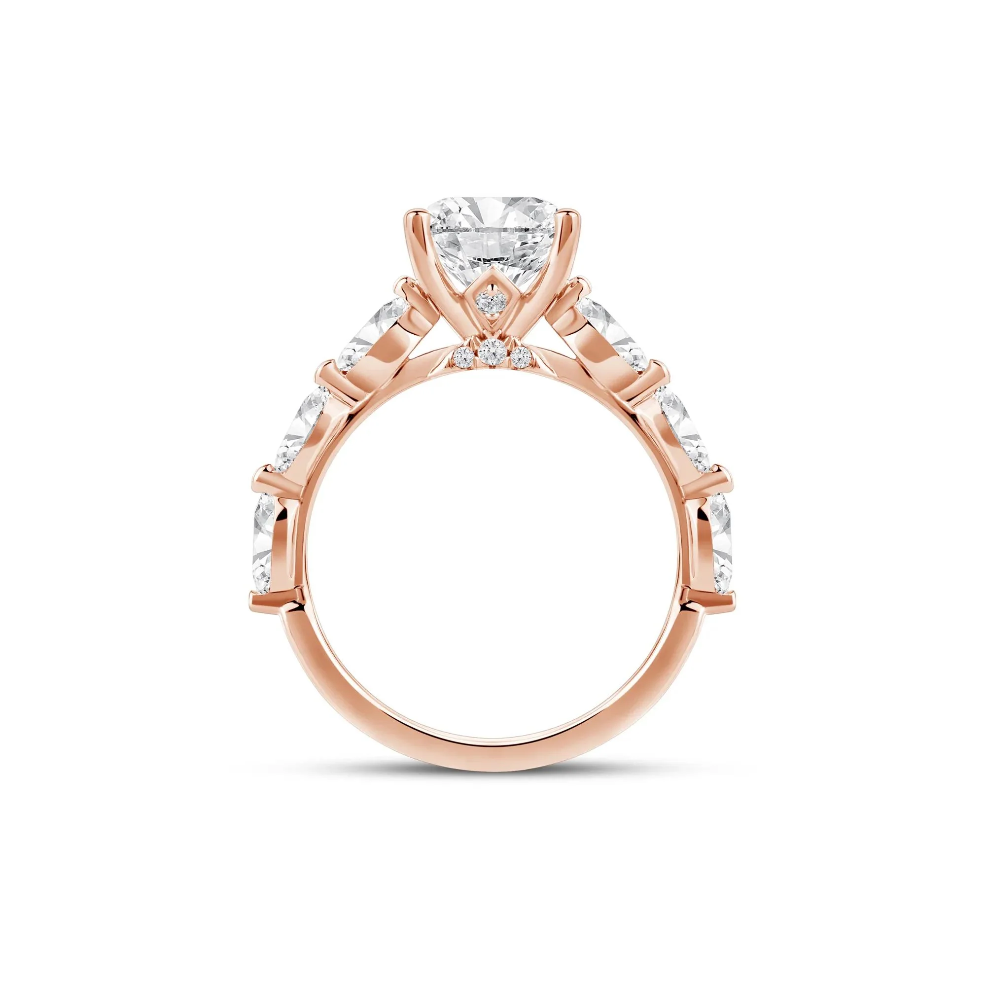 3/4 CT. Tw. Lab Grown Oval Diamond Engagement Ring 14K Rose Gold Size 8 2mm - Image 2
