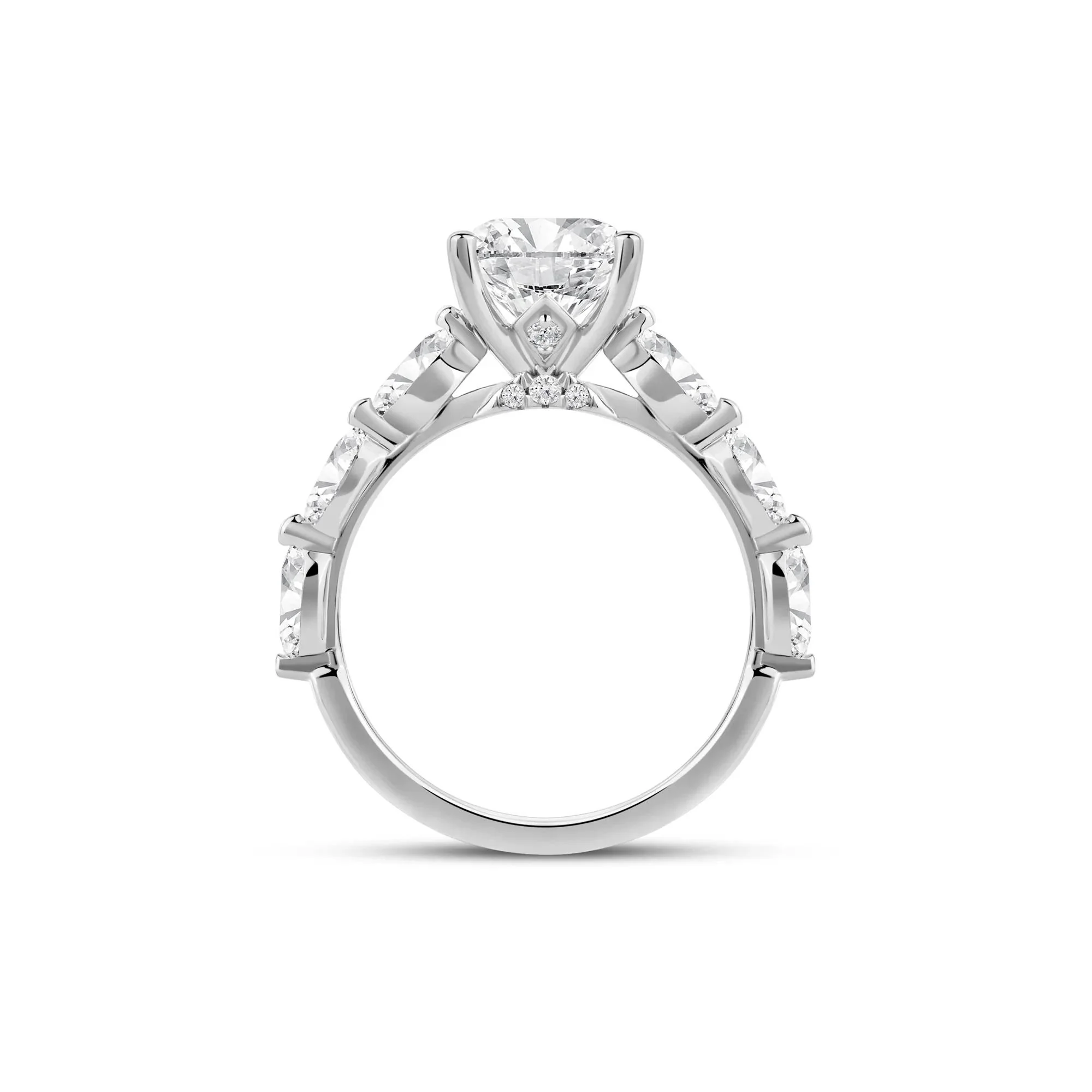 3/4 CT. Tw. Lab Grown Oval Diamond Engagement Ring 14K White Gold Size 6 2mm - Image 2