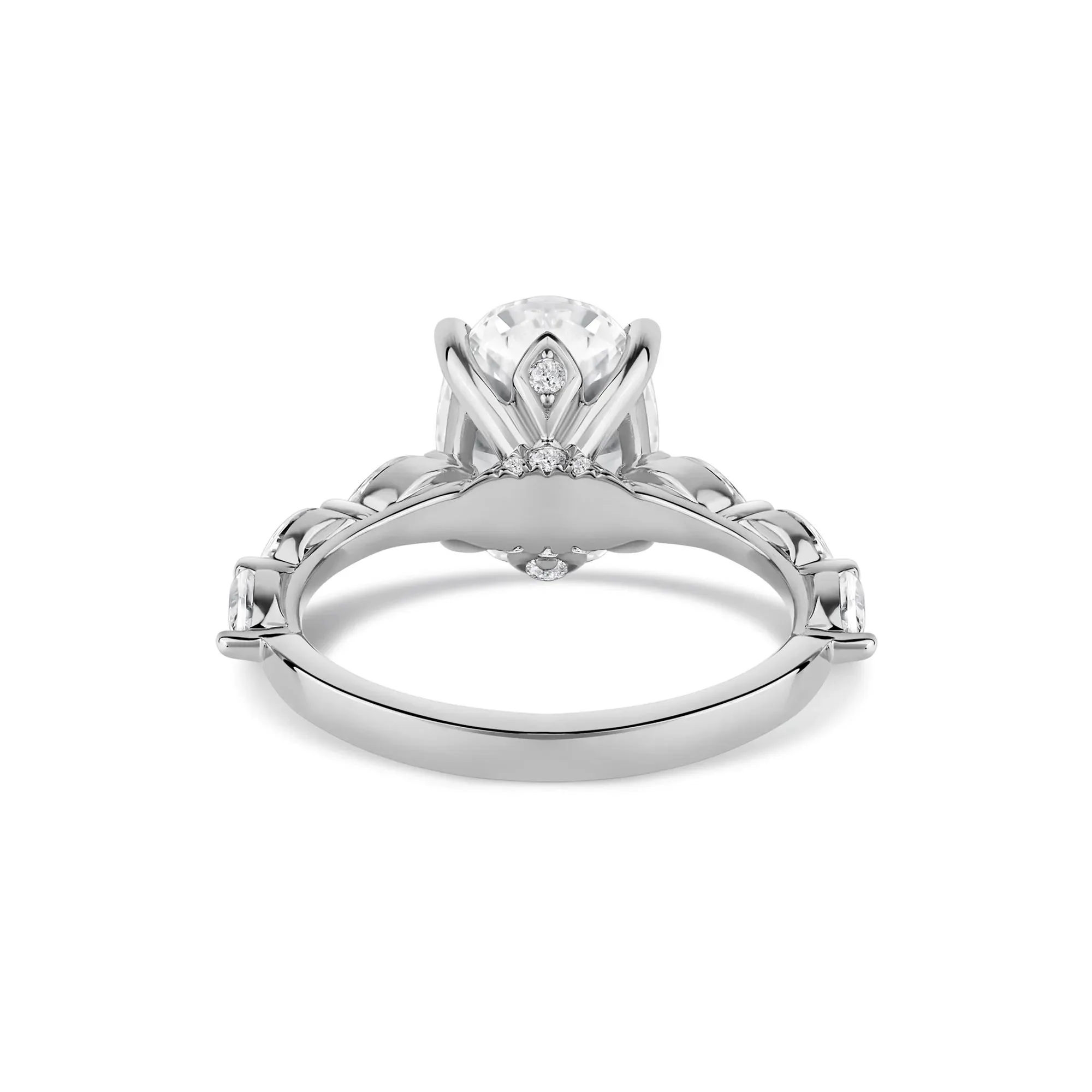 3/4 CT. Tw. Lab Grown Oval Diamond Engagement Ring 14K White Gold Size 7 2mm - Image 4