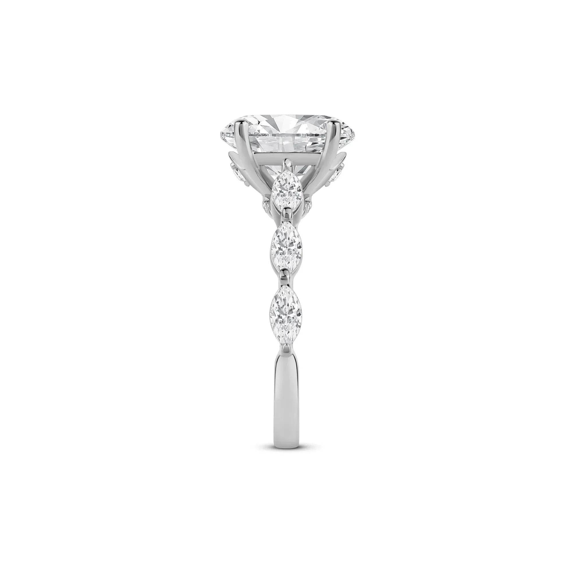 3/4 CT. Tw. Lab Grown Oval Diamond Engagement Ring 14K White Gold Size 9 2mm - Image 3