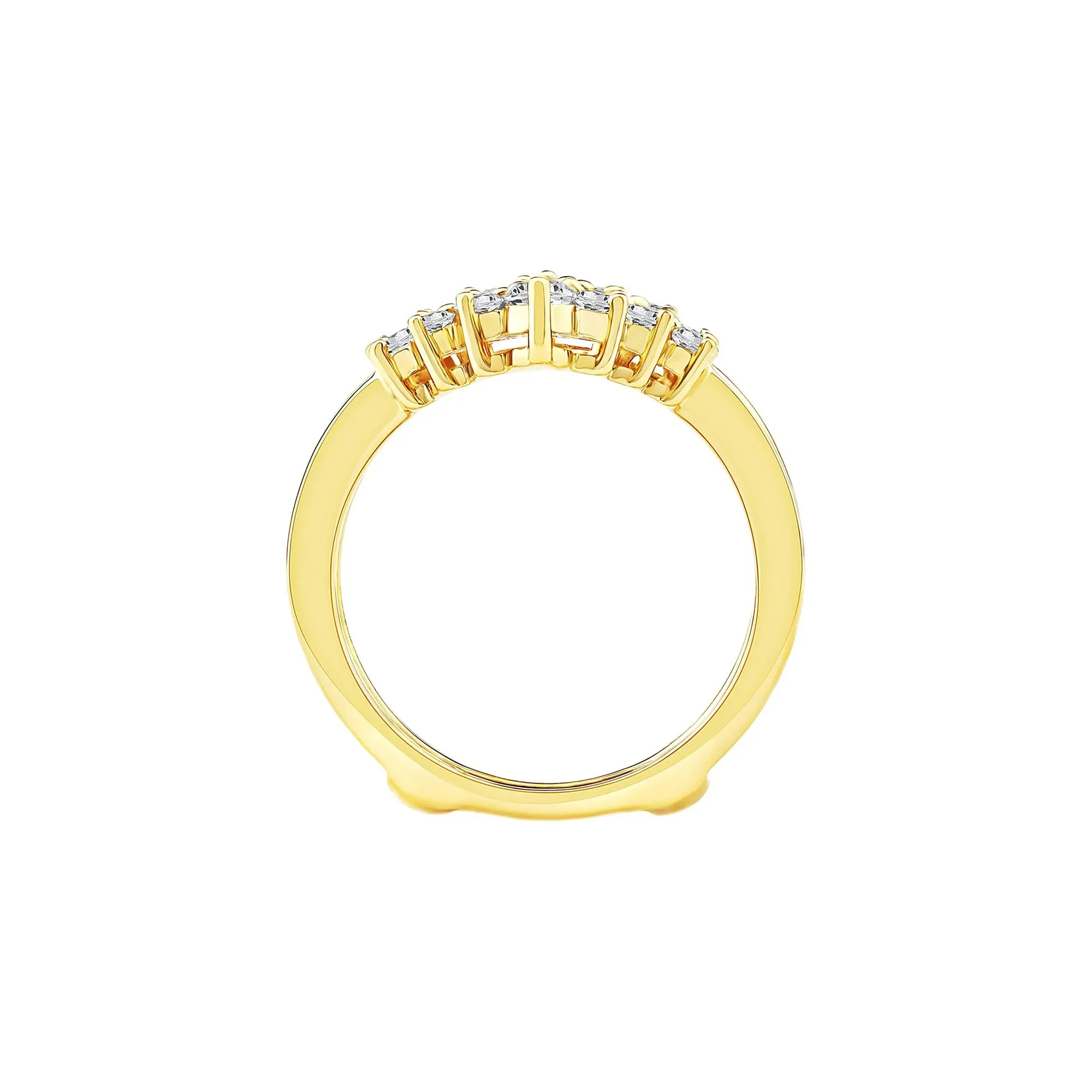 1 CT. Tw. Lab Grown Diamond Chevron Insert 14K Yellow Gold Ring Size 8 6.5mm - Image 2