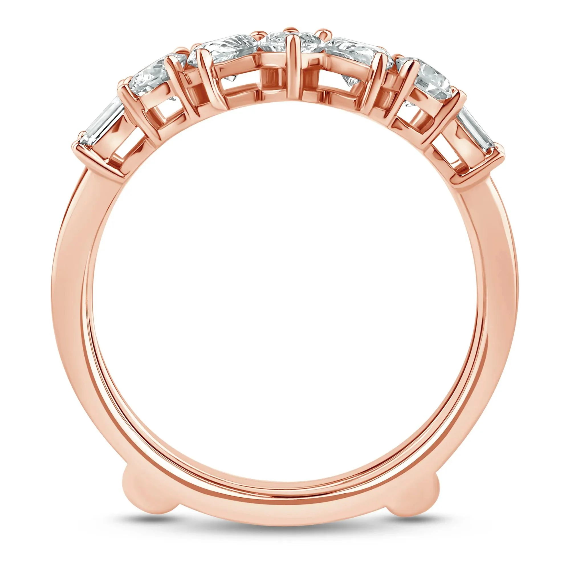 1 3/4 CT. Tw. Lab Grown Diamond Contour Insert 14K Rose Gold Ring Size 6 7mm - Image 2