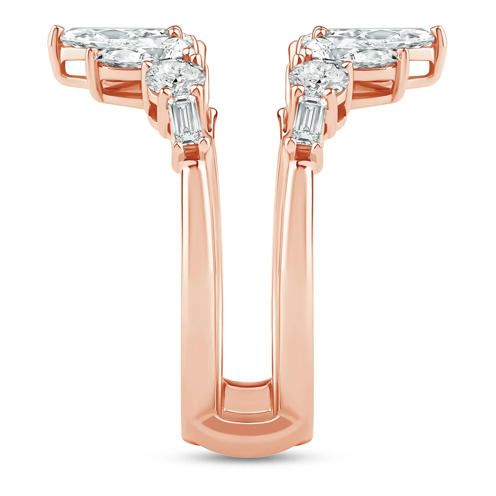 1 3/4 CT. Tw. Lab Grown Diamond Contour Insert 14K Rose Gold Ring Size 8.5 7mm - Image 3