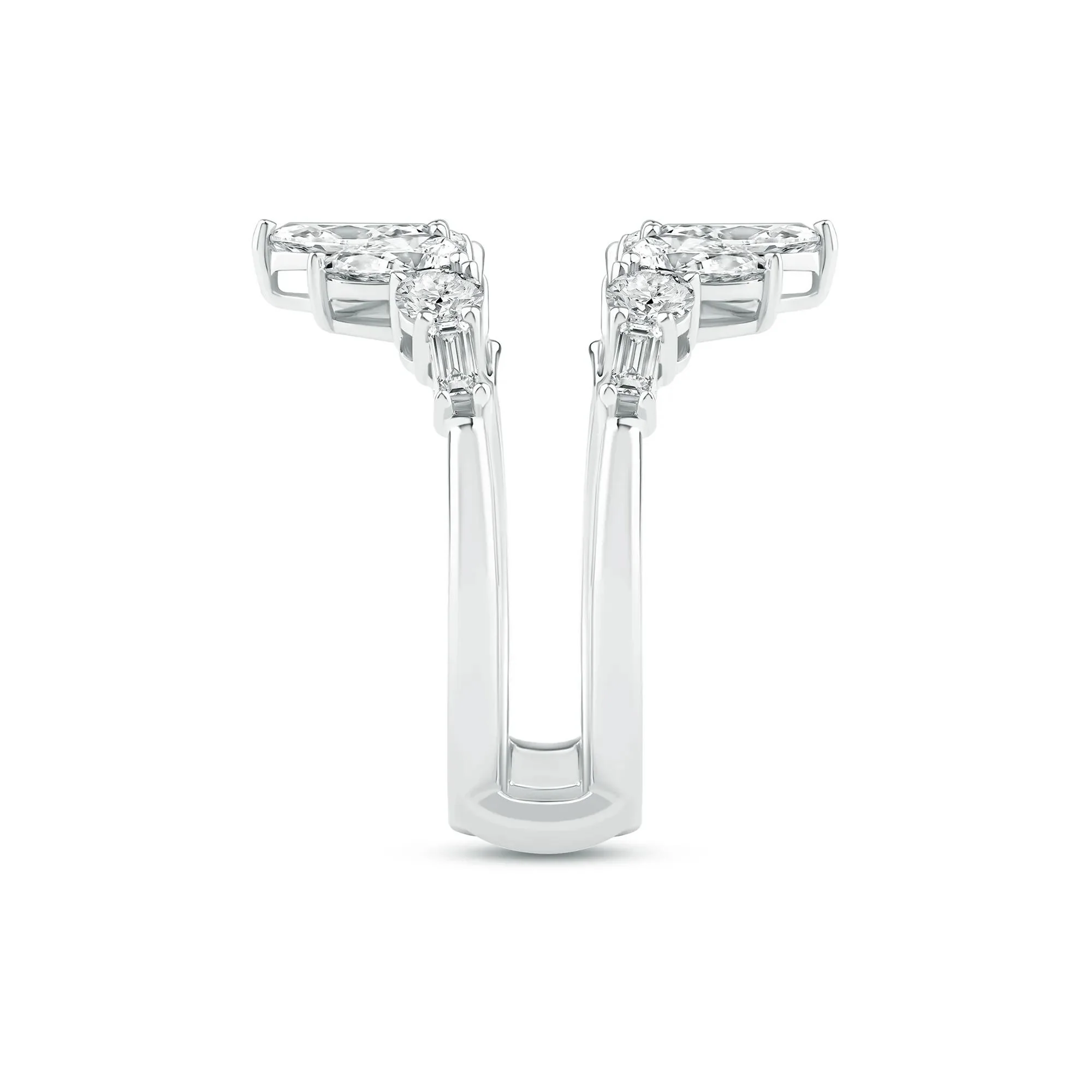 1 3/4 CT. Tw. Lab Grown Diamond Contour Insert 14K White Gold Ring Size 5 7mm - Image 3