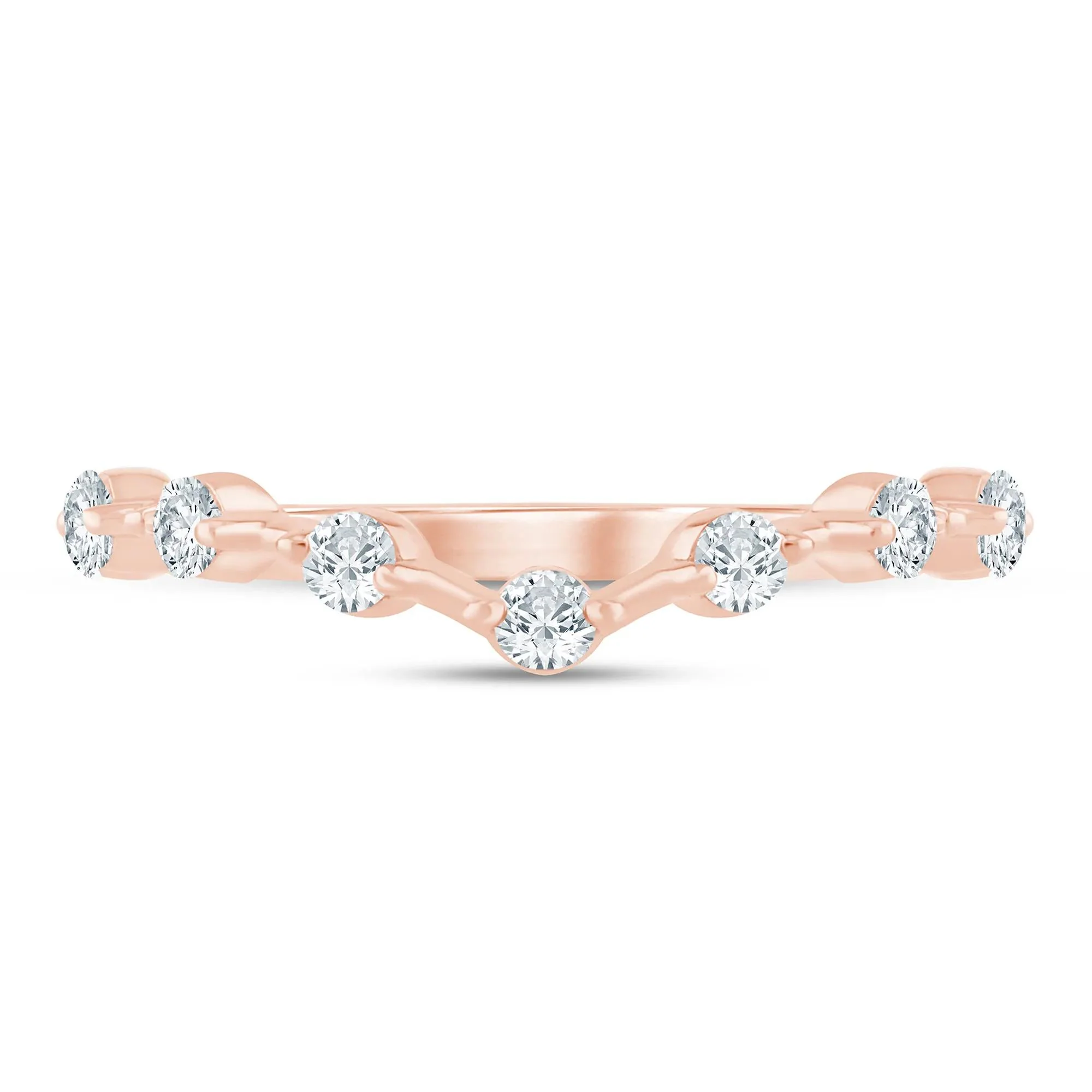 1/3 CT. Tw. Lab Grown Diamond Contour Enhancer 14K Rose Gold Ring Size 6 1.5mm - Image 3