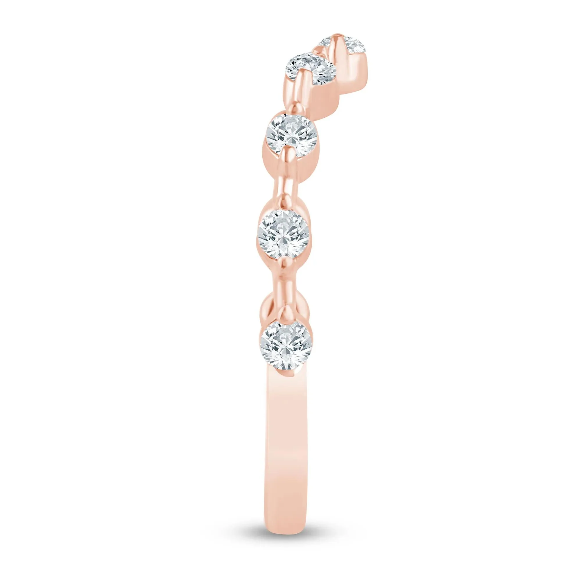 1/3 CT. Tw. Lab Grown Diamond Contour Enhancer 14K Rose Gold Ring Size 7 1.5mm - Image 2