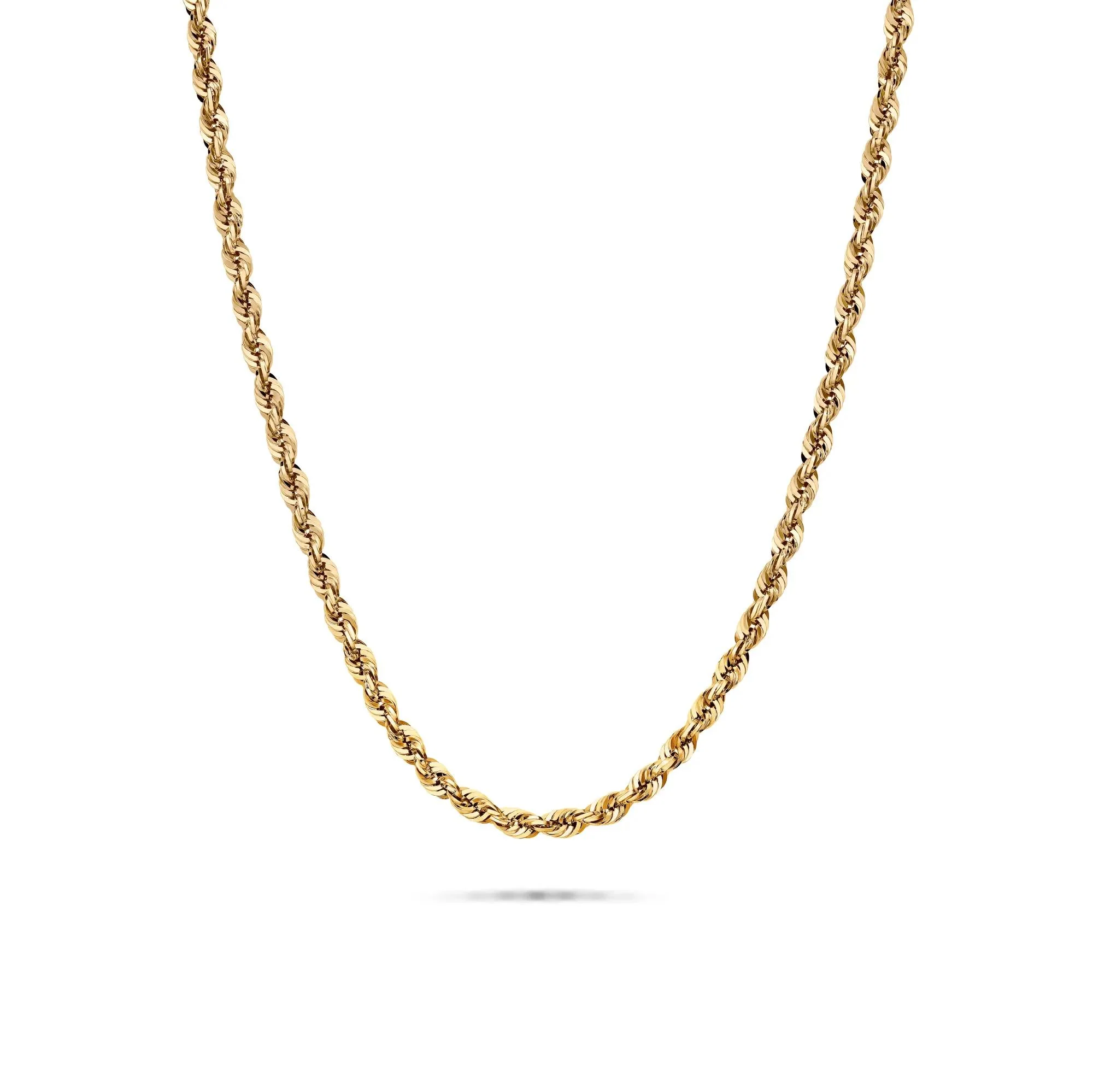 Heavy Hollow Rope Chain 14K Yellow Gold Necklace Size 18" - Image 2