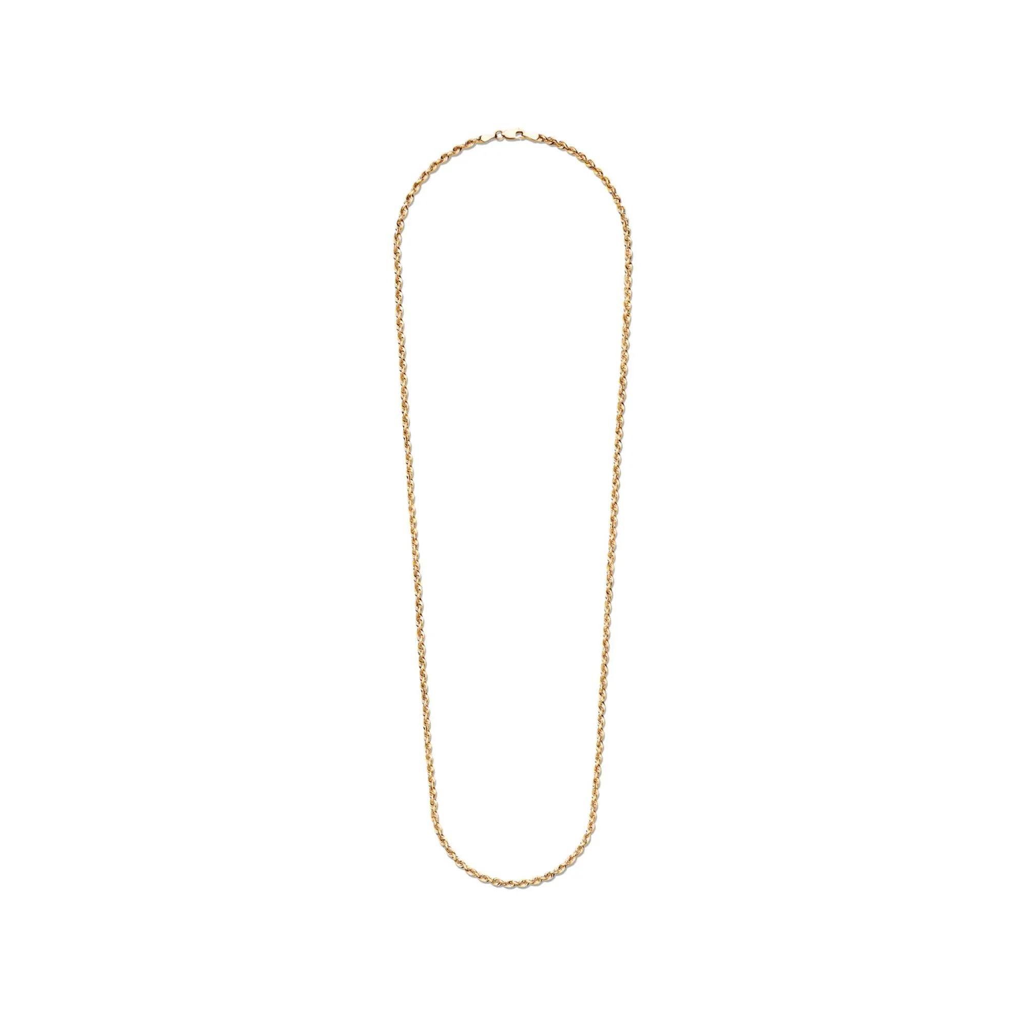Solid Silk Rope Chain 14K Yellow Gold Necklace Size 30" - Image 2
