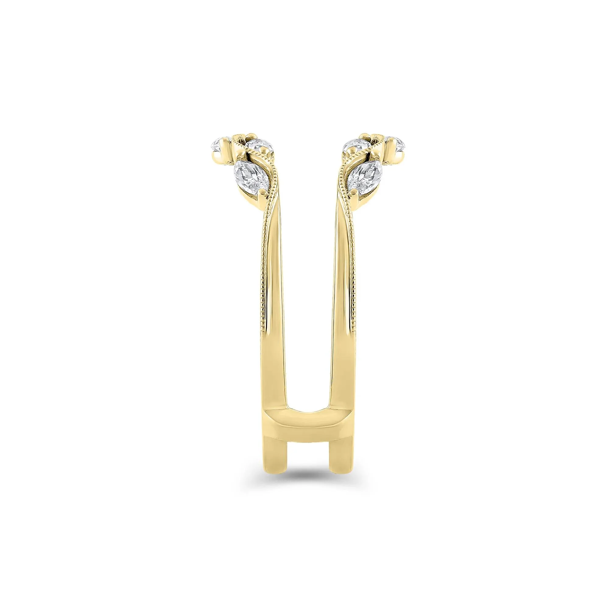1/2 CT. Tw. Lab Grown Diamond Insert 14K Yellow Gold Ring Size 7 11mm - Image 3