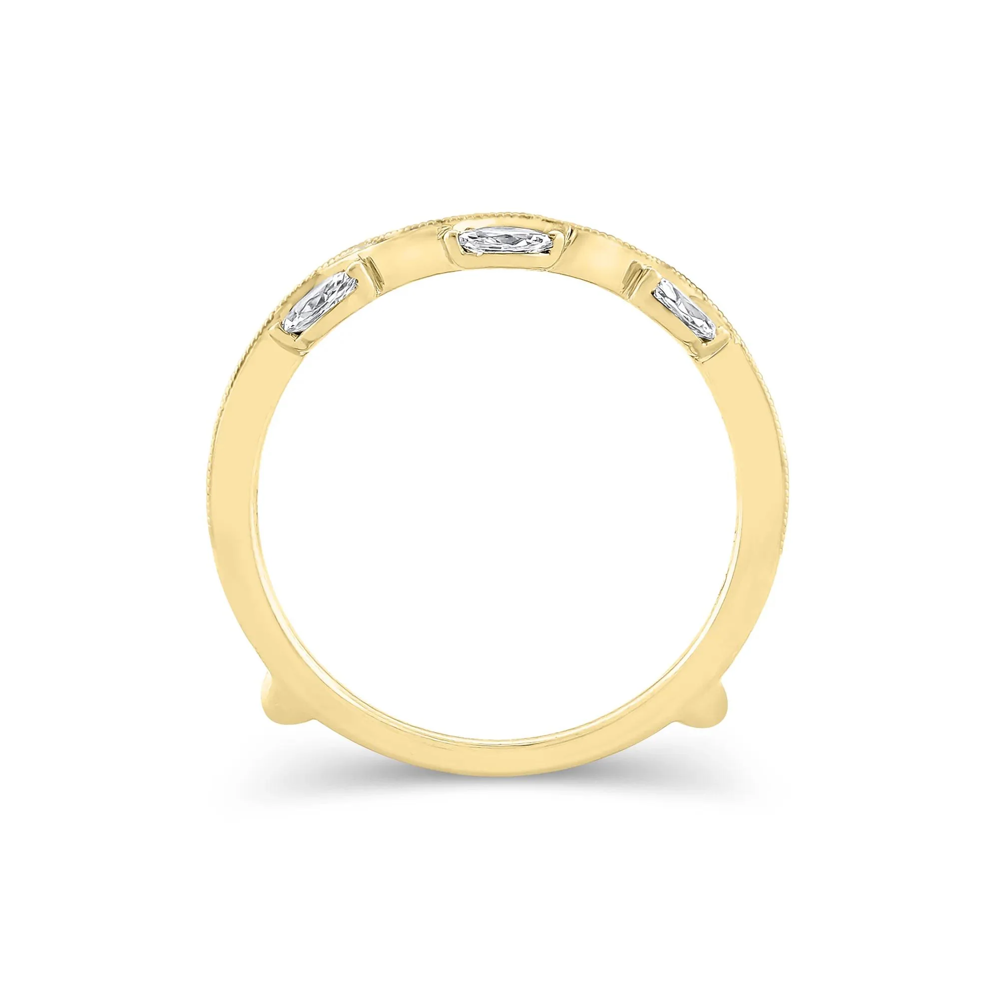 1/2 CT. Tw. Lab Grown Diamond Insert 14K Yellow Gold Ring Size 8.5 11mm - Image 2
