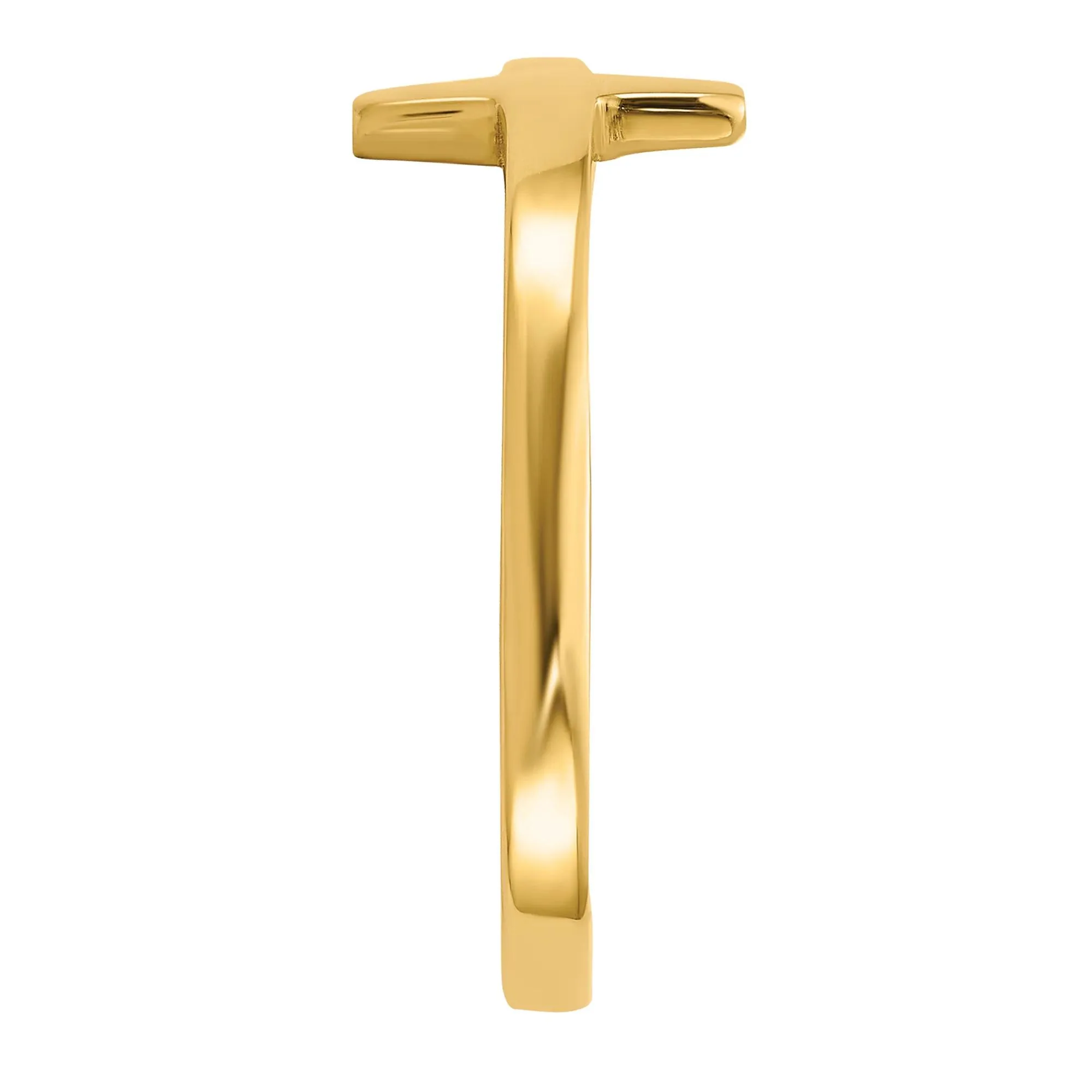 Sideways Cross Ring 14K Yellow Gold Size 4 - Image 3