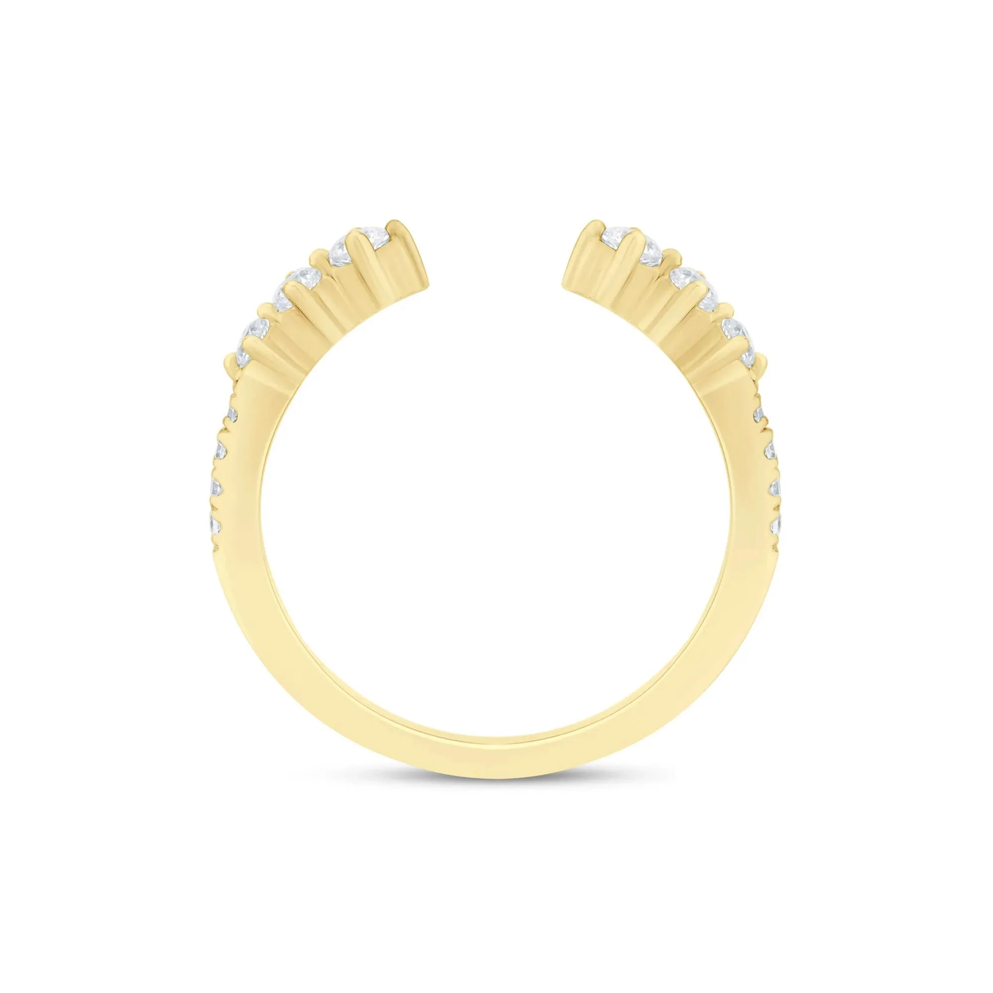 1/3 CT. Tw. Lab Grown Diamond Open Band Ring 14K Yellow Gold Size 8 1.5mm - Image 2