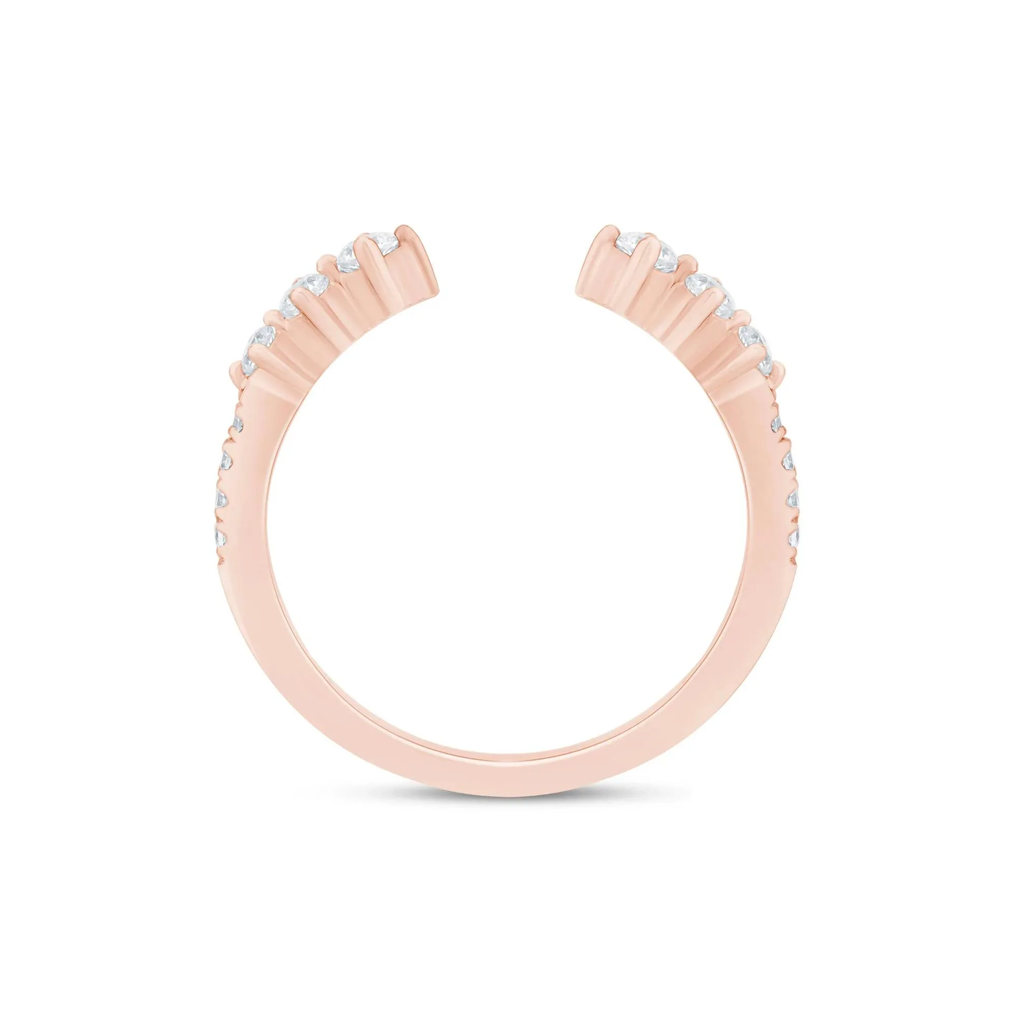 1/3 CT. Tw. Lab Grown Diamond Open Band Ring 14K Rose Gold Size 9 1.5mm - Image 2