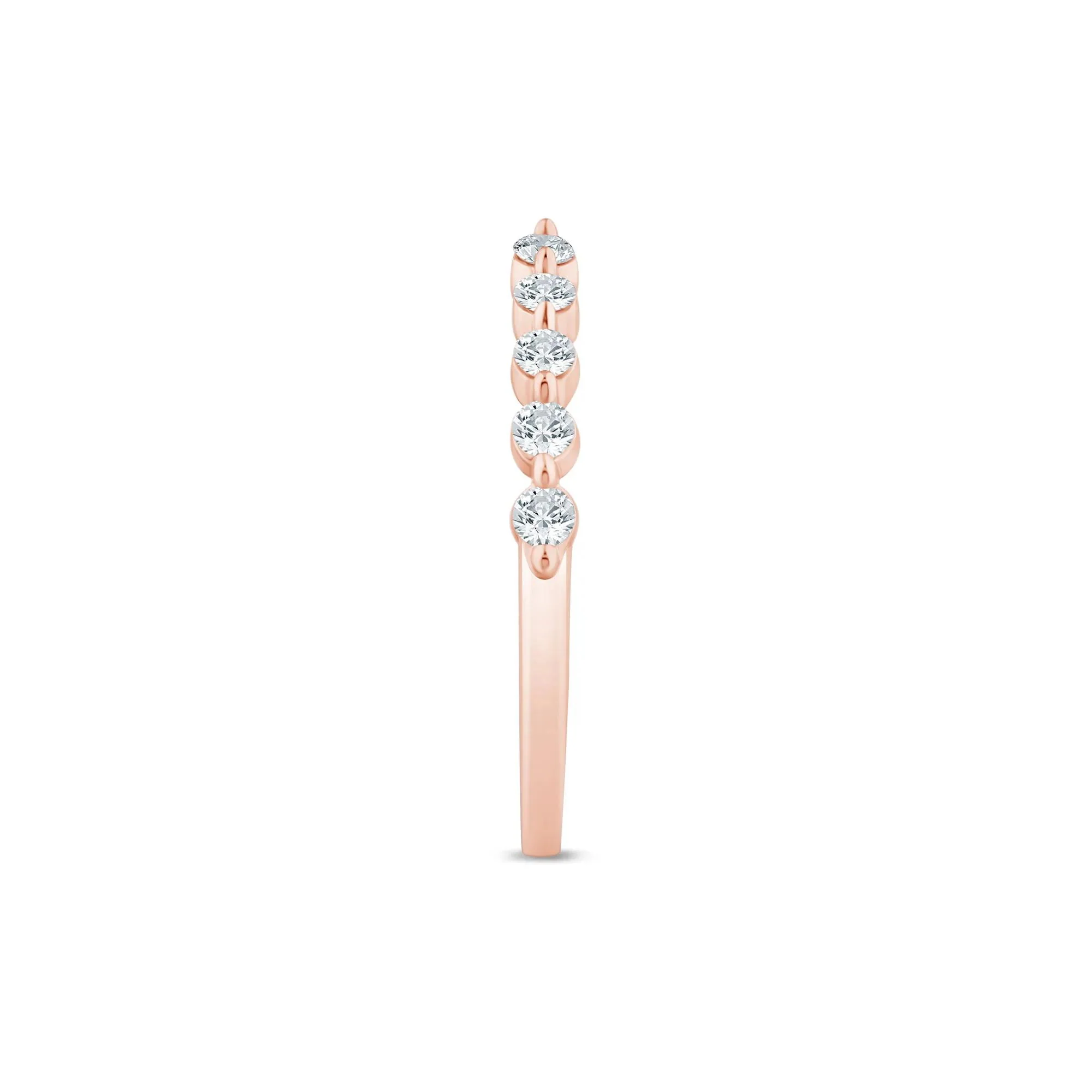 1/3 CT. Tw. Lab Grown Diamond Open Anniversary Band Ring 14K Rose Gold Round Brilliant Cut Size 7.5 1.5mm - Image 3