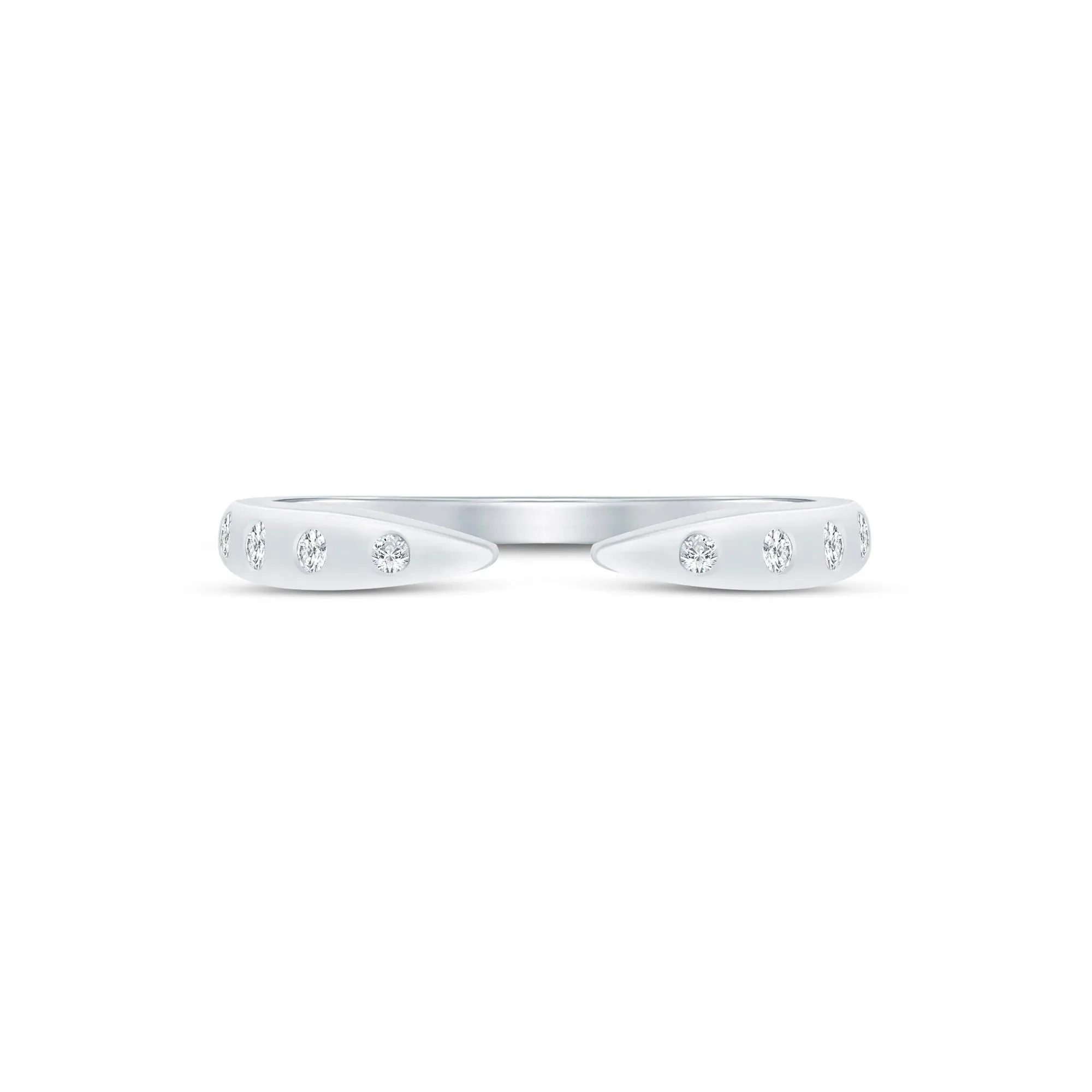 1/10 CT. Tw. Lab Grown Diamond Burnished Open Band Ring 14K White Gold Size 7 1.5mm