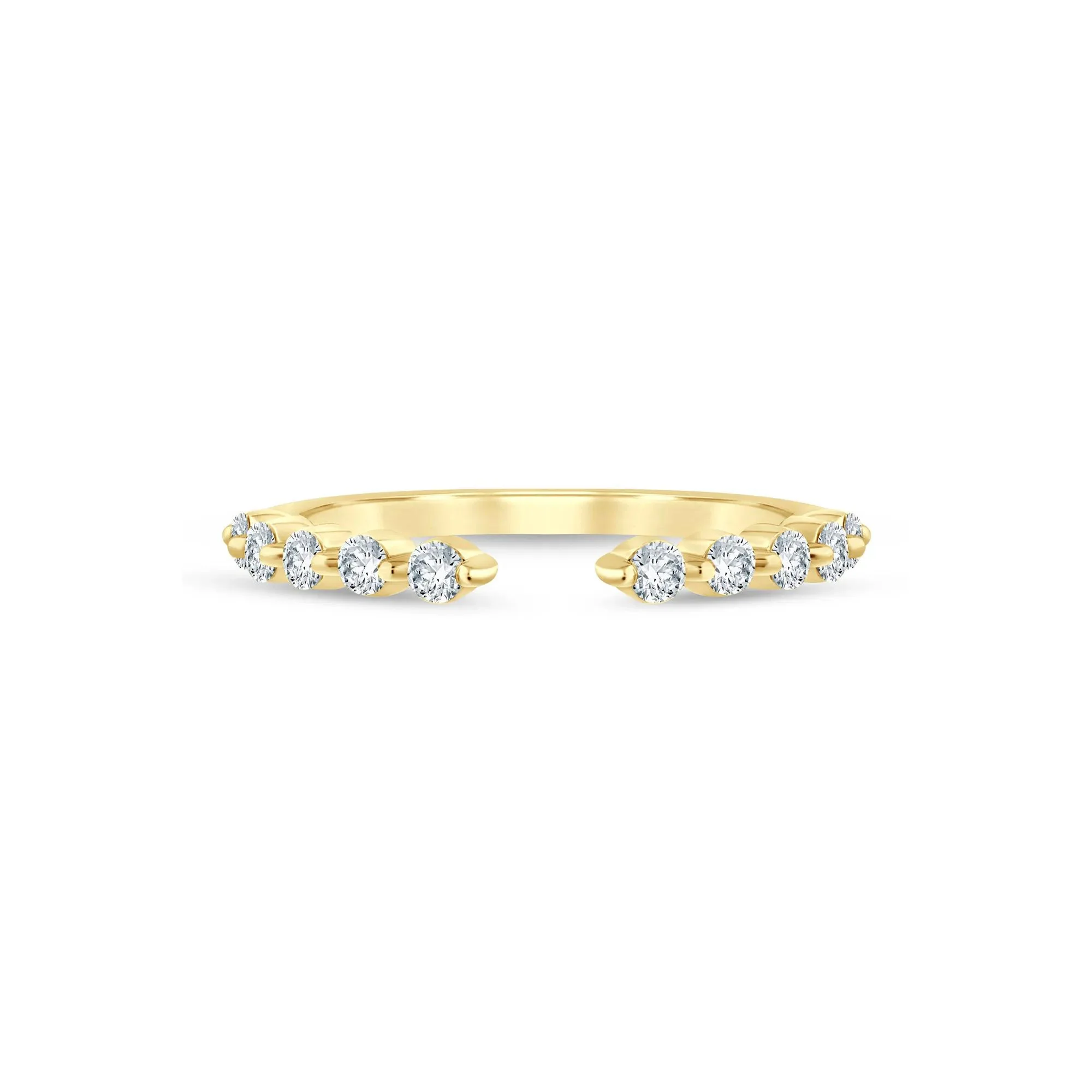 1/3 CT. Tw. Lab Grown Diamond Open Anniversary Band Ring 14K Yellow Gold Round Brilliant Cut Size 5 1.5mm