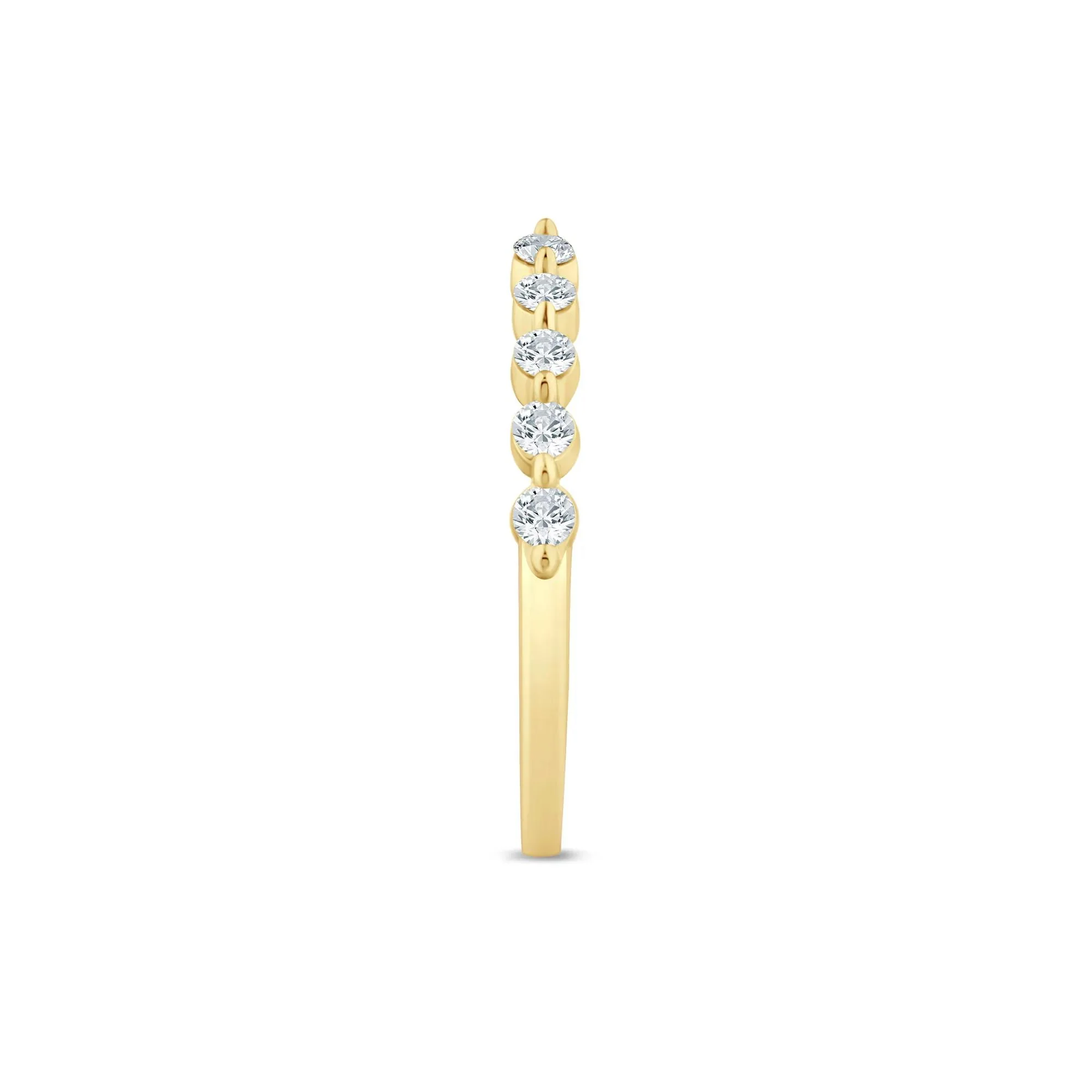 1/3 CT. Tw. Lab Grown Diamond Open Anniversary Band Ring 14K Yellow Gold Round Brilliant Cut Size 6 1.5mm - Image 3