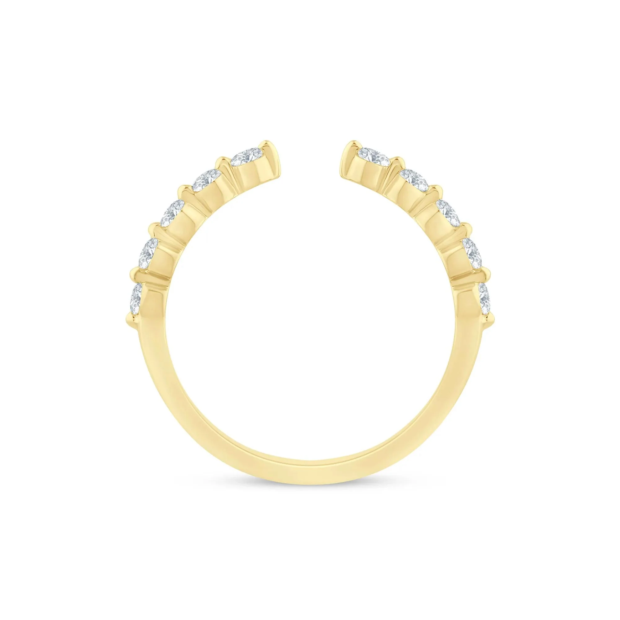 1/3 CT. Tw. Lab Grown Diamond Open Anniversary Band Ring 14K Yellow Gold Round Brilliant Cut Size 8.5 1.5mm - Image 2