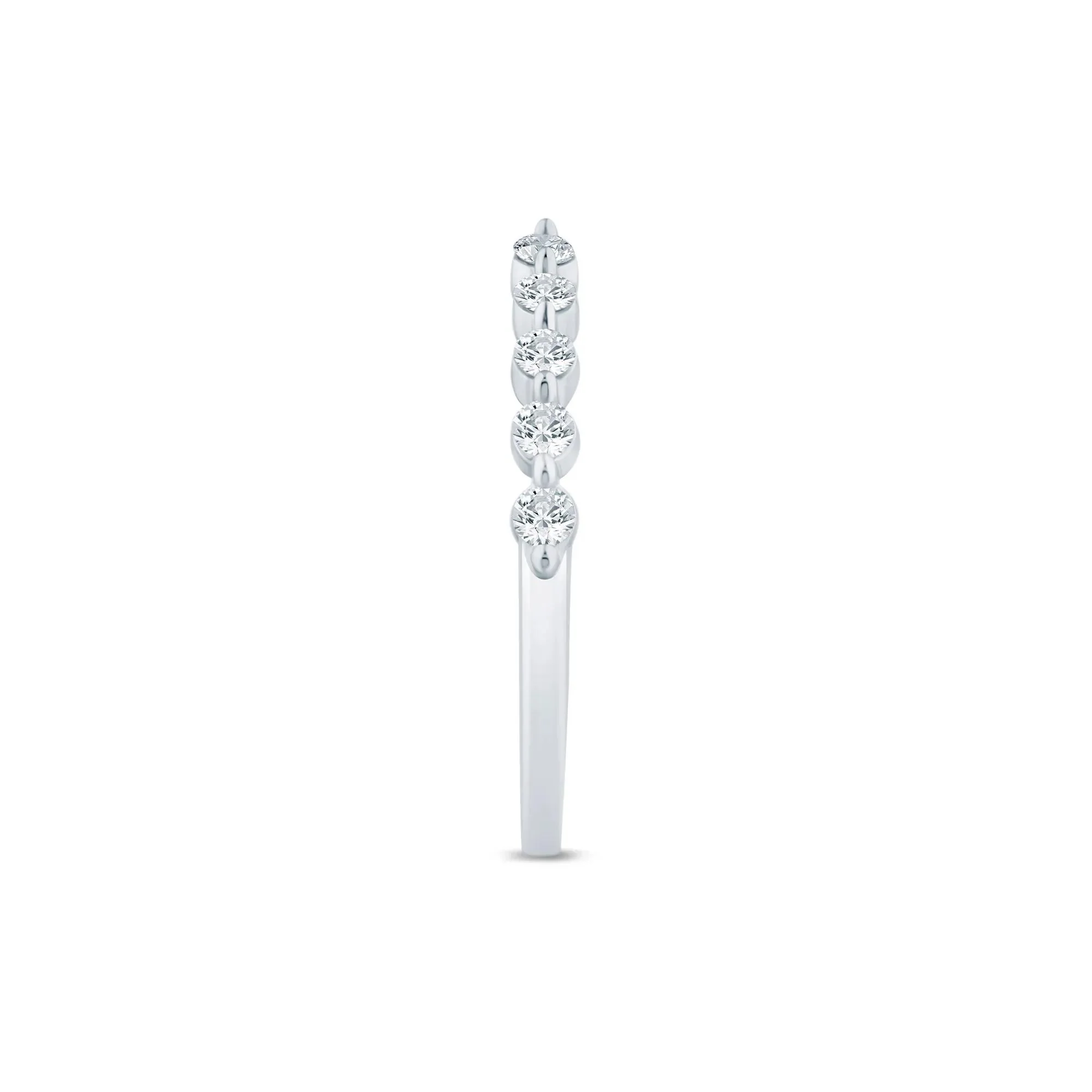 1/3 CT. Tw. Lab Grown Diamond Open Anniversary Band Ring 14K White Gold Round Brilliant Cut Size 5.5 1.5mm - Image 3
