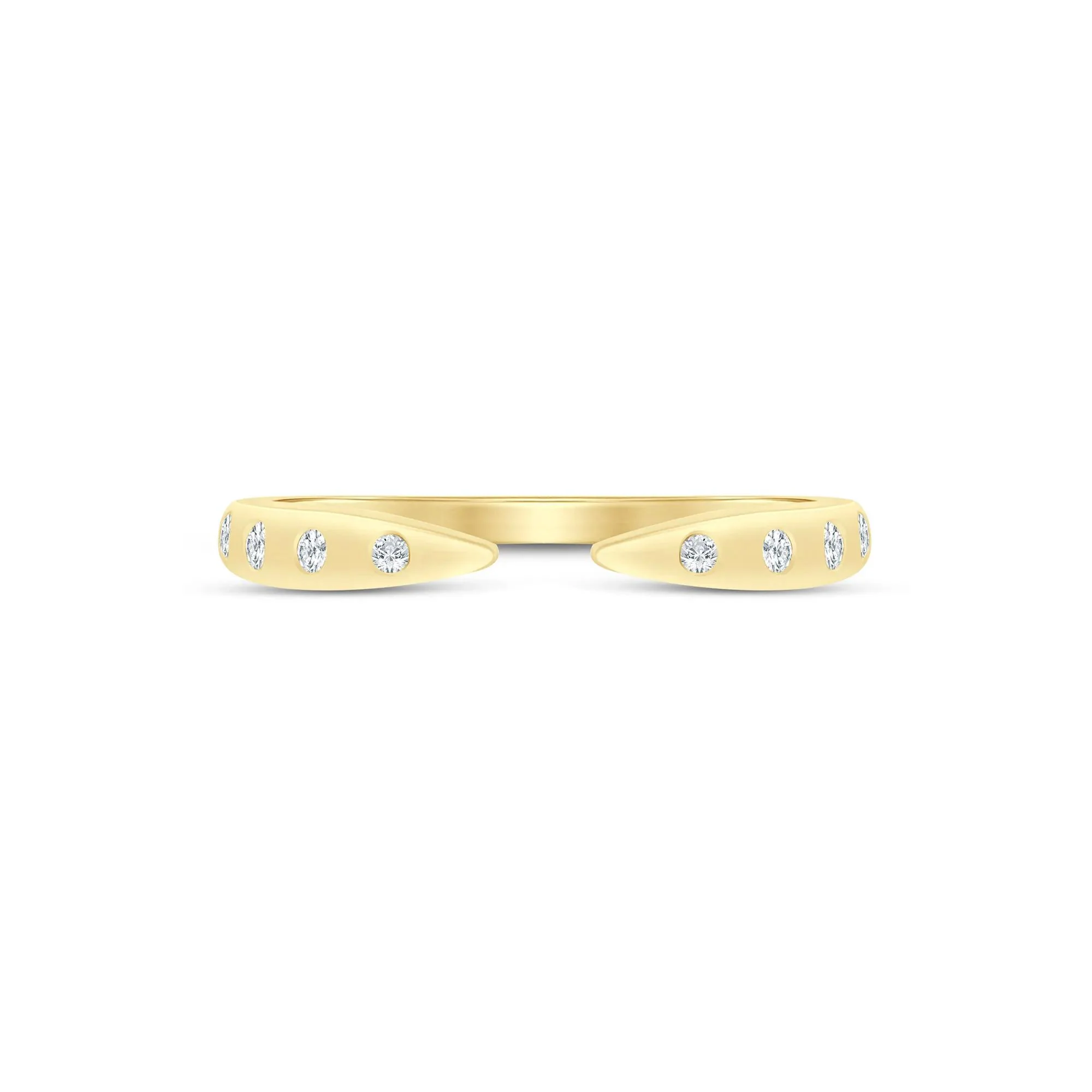 1/10 CT. Tw. Lab Grown Diamond Burnished Open Band Ring 14K Yellow Gold Size 5 1.5mm