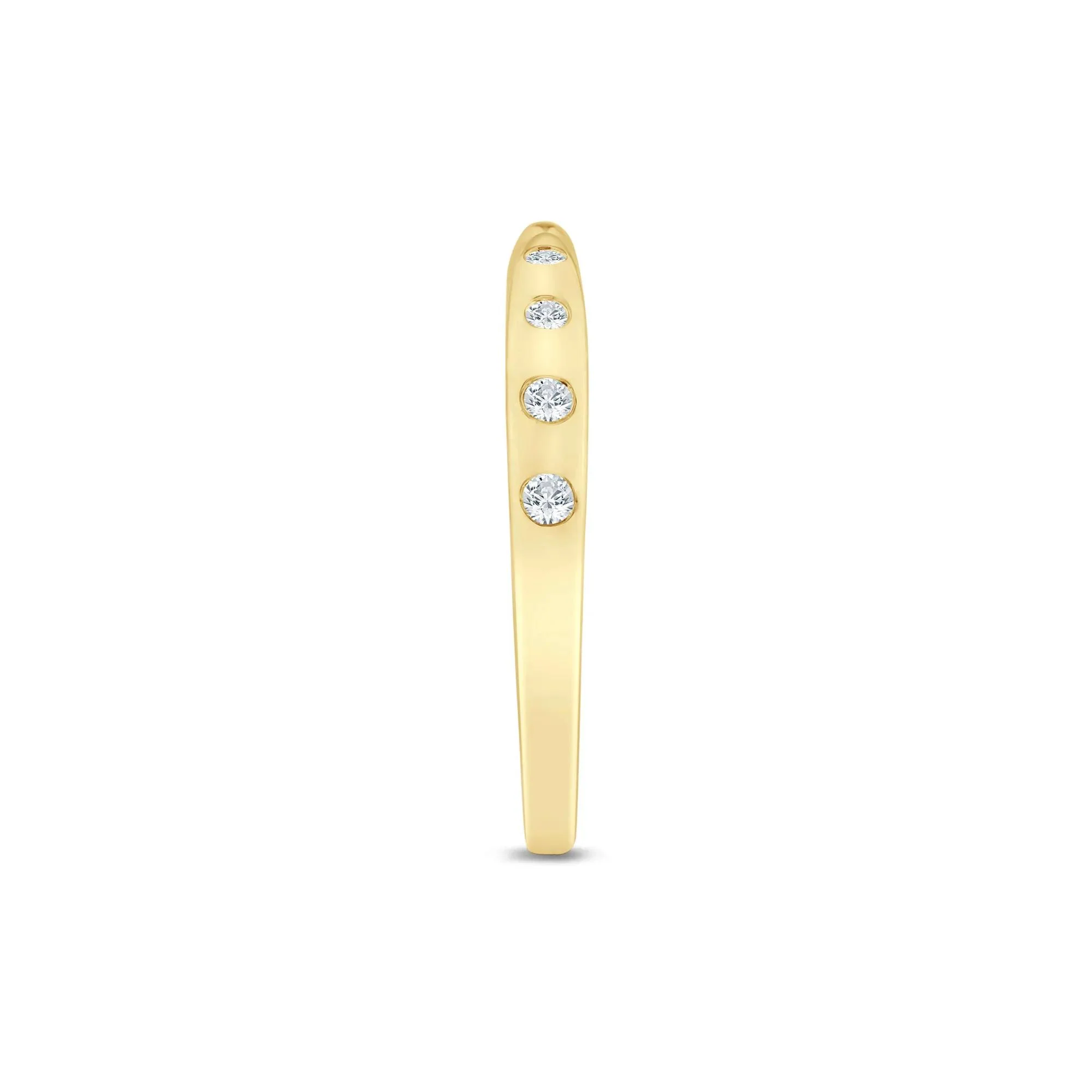 1/10 CT. Tw. Lab Grown Diamond Burnished Open Band Ring 14K Yellow Gold Size 5 1.5mm - Image 3