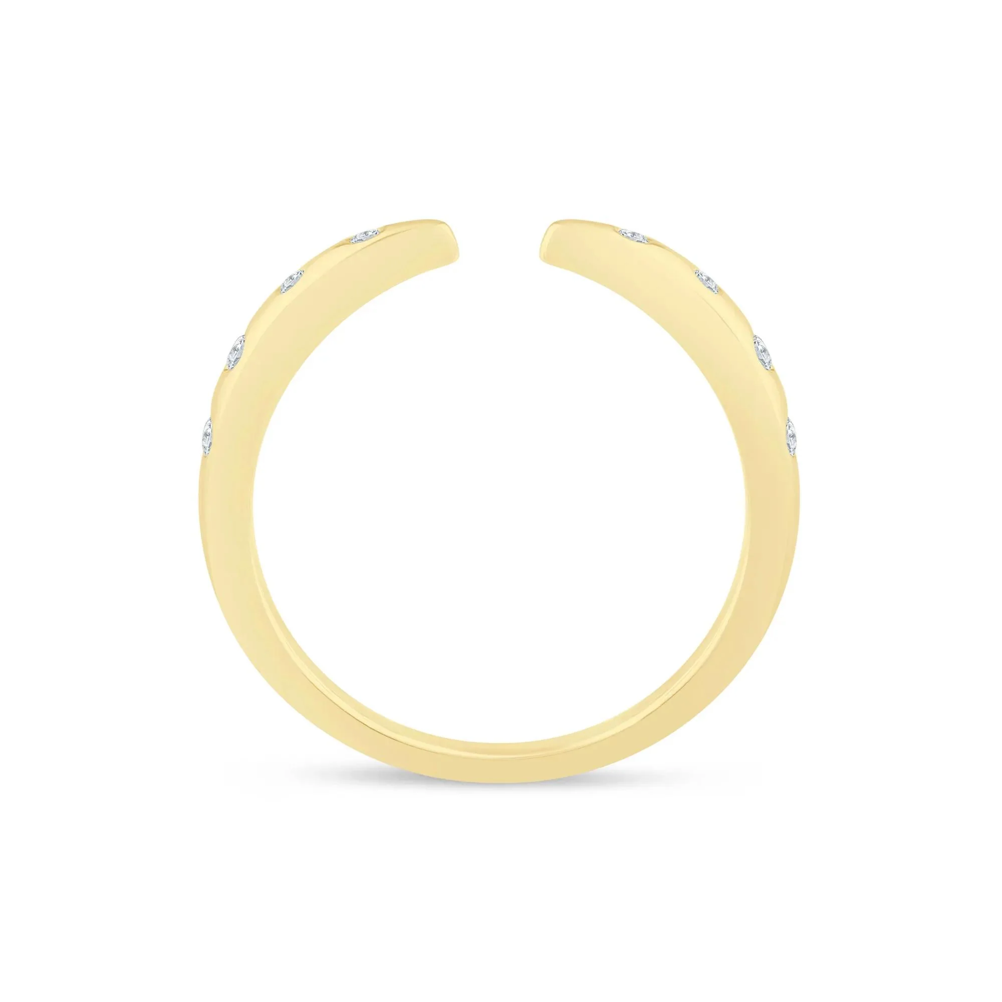 1/10 CT. Tw. Lab Grown Diamond Burnished Open Band Ring 14K Yellow Gold Size 7.5 1.5mm - Image 2