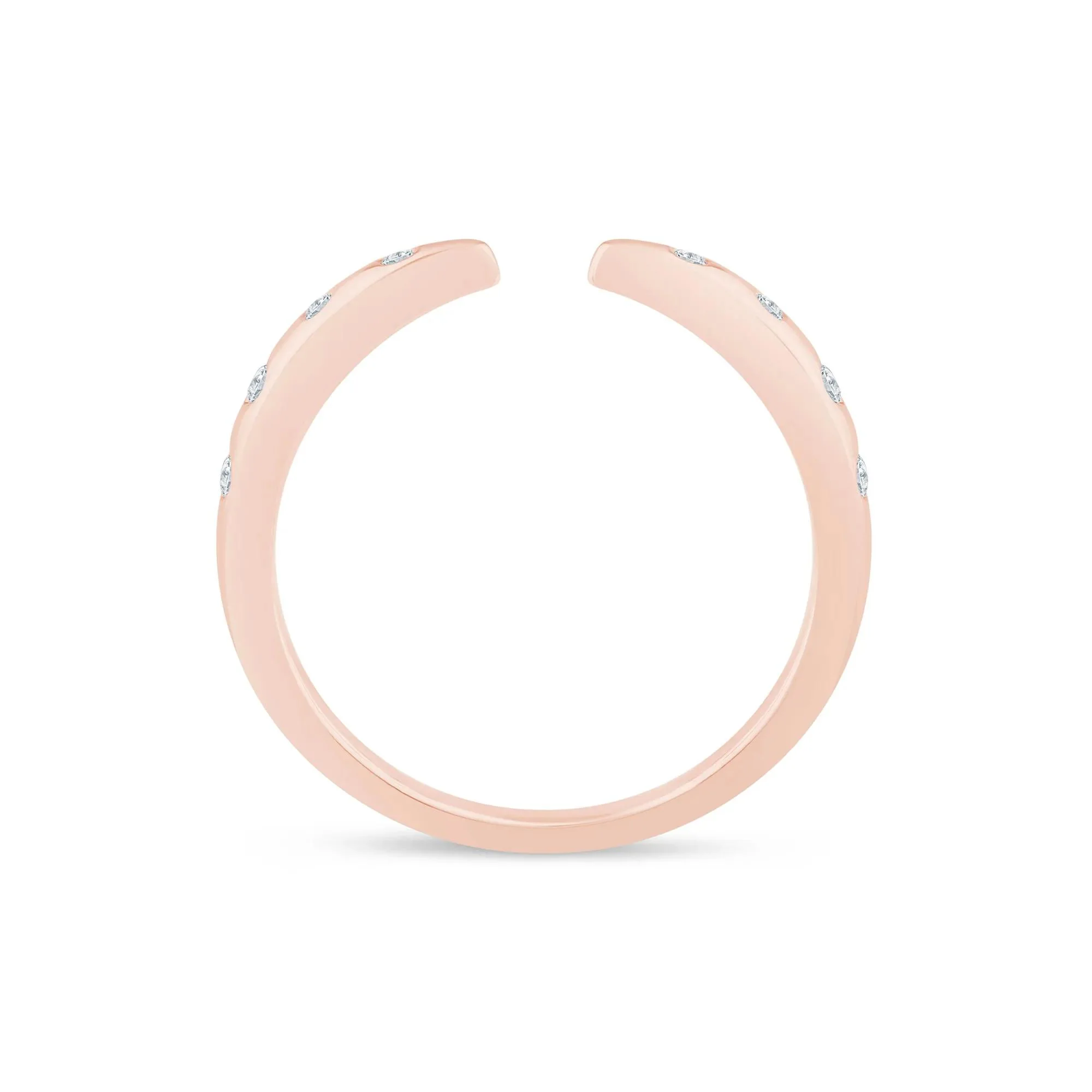 1/10 CT. Tw. Lab Grown Diamond Burnished Open Band Ring 14K Rose Gold Size 6 1.5mm - Image 2