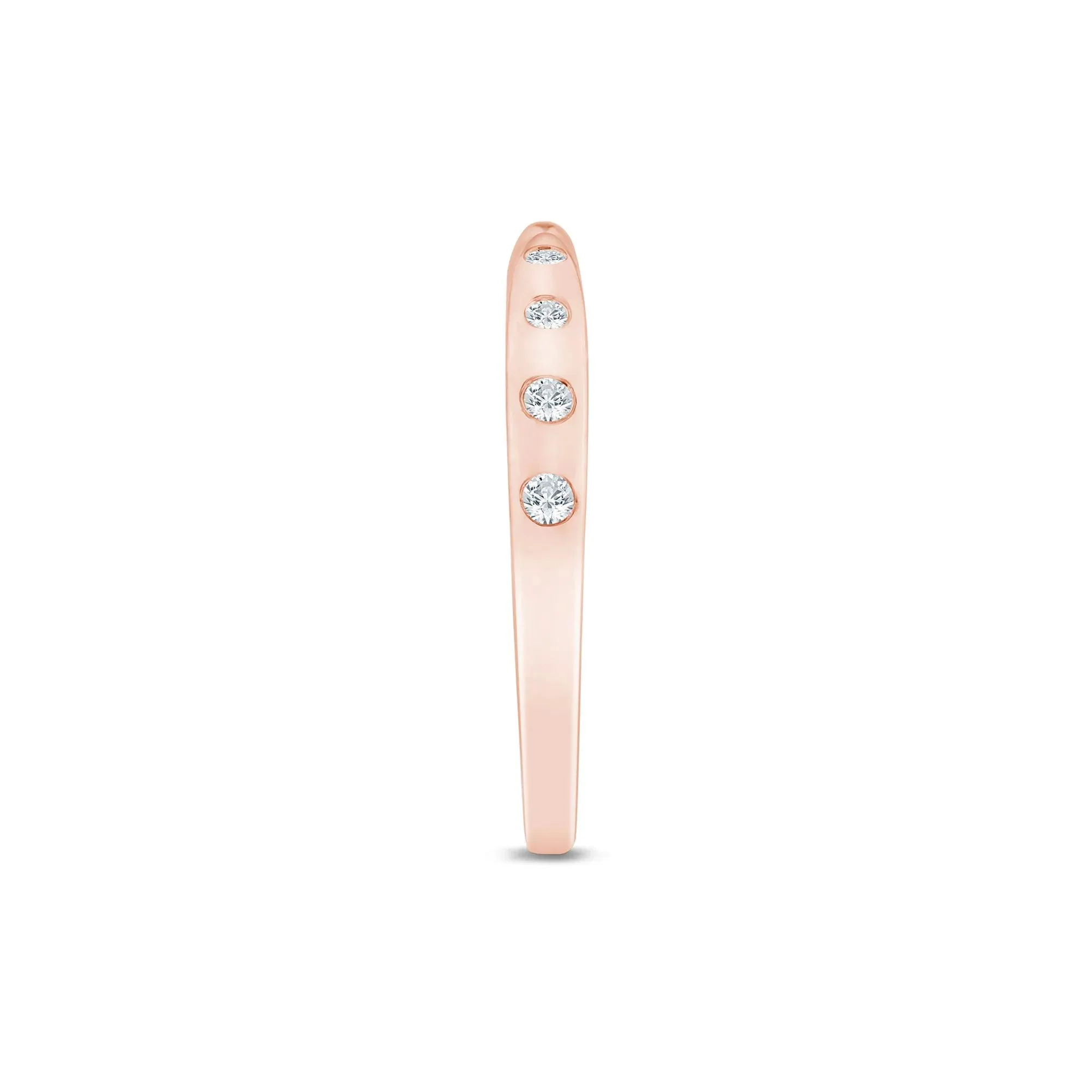 1/10 CT. Tw. Lab Grown Diamond Burnished Open Band Ring 14K Rose Gold Size 7.5 1.5mm - Image 3