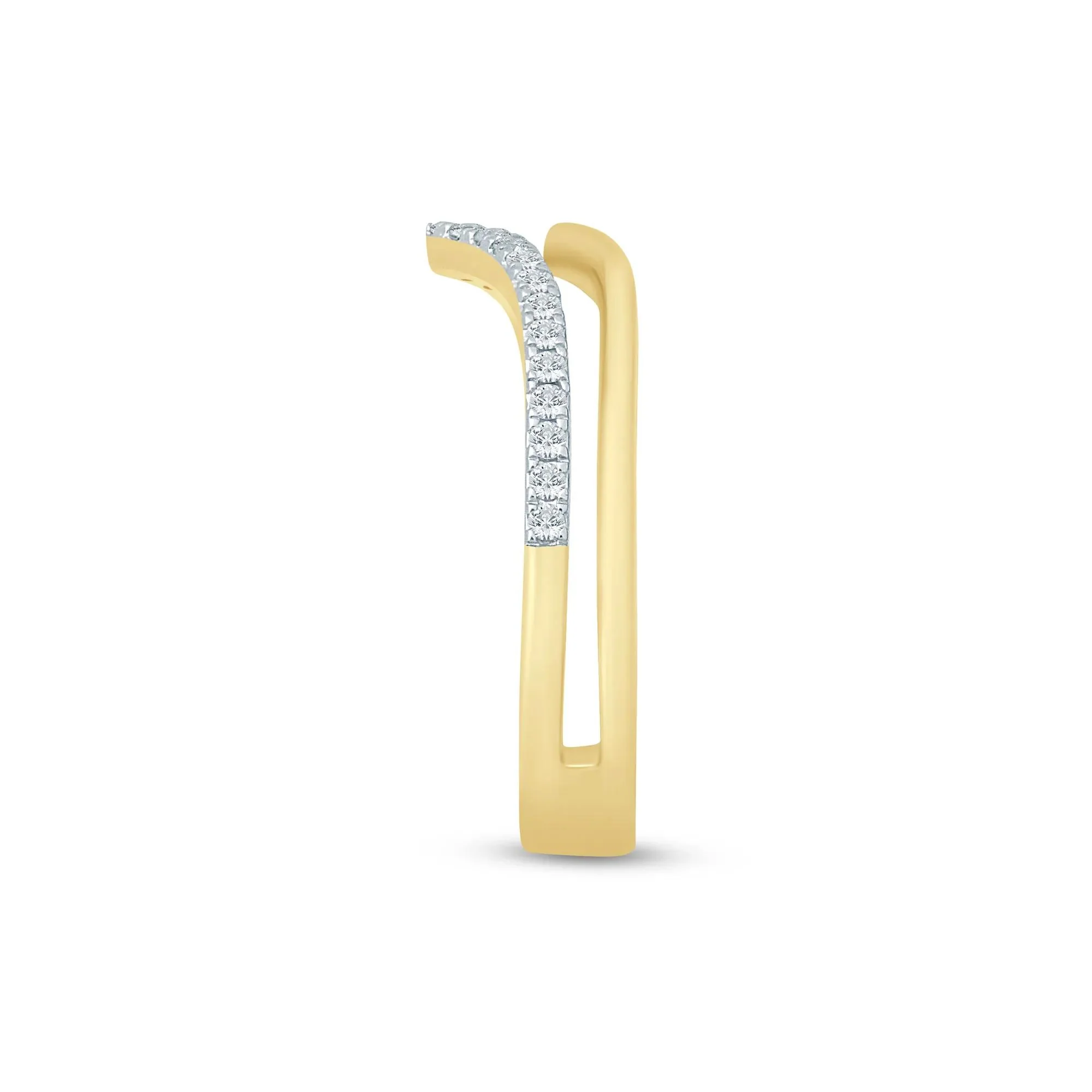 1/5 CT. Tw. Lab Grown Diamond Chevron Anniversary Band Ring 14K Yellow Gold Size 7 3.5mm - Image 3