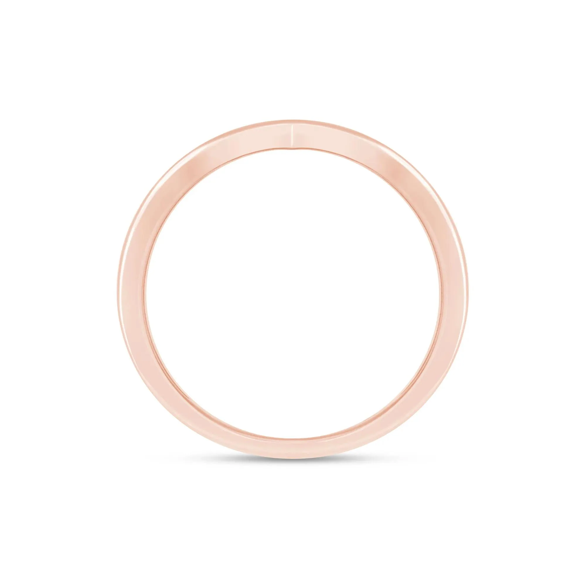 1/5 CT. Tw. Lab Grown Diamond Chevron Anniversary Band Ring 14K Rose Gold Size 8 3.5mm - Image 2