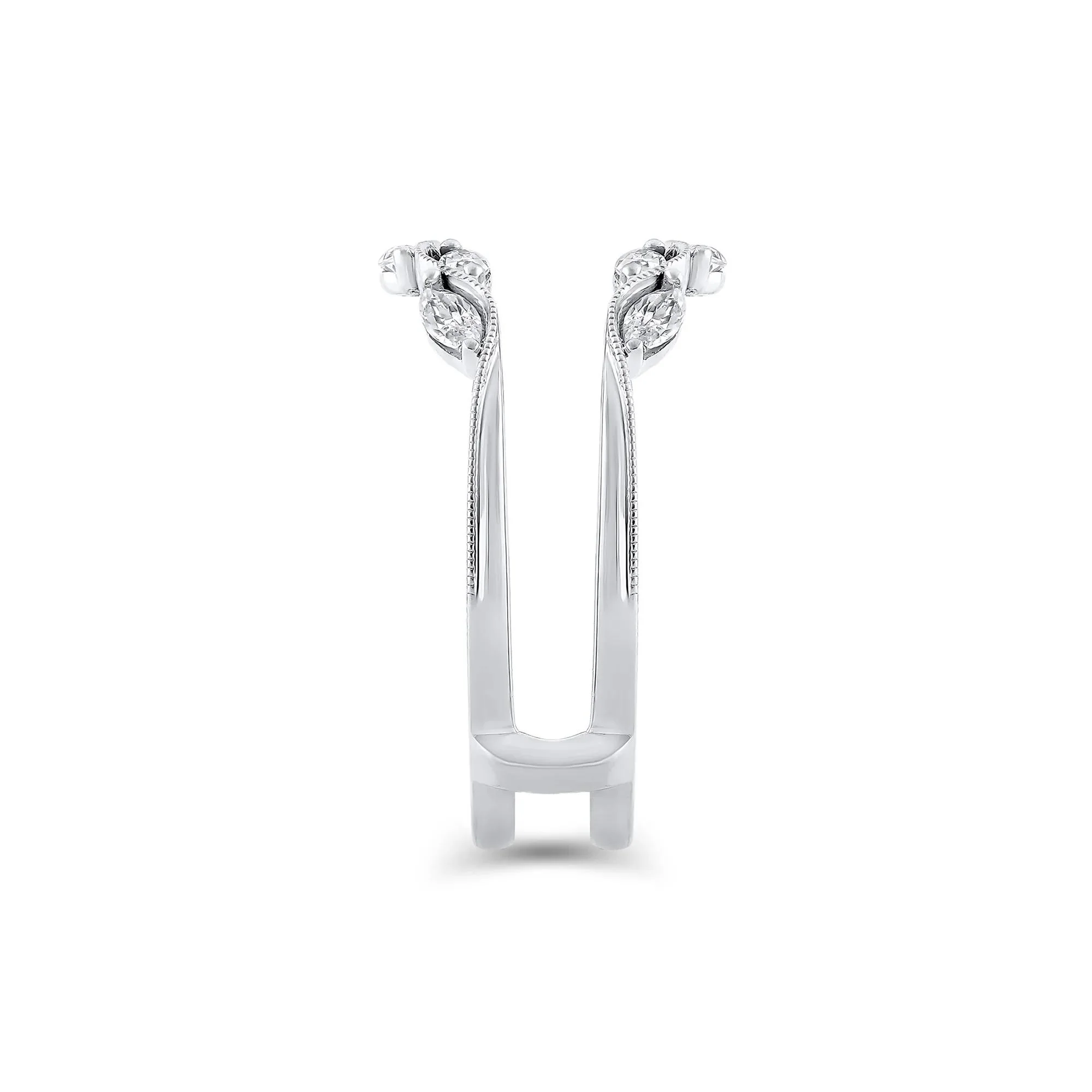 1/2 CT. Tw. Lab Grown Diamond Insert 14K White Gold Ring Size 8.5 11mm - Image 2