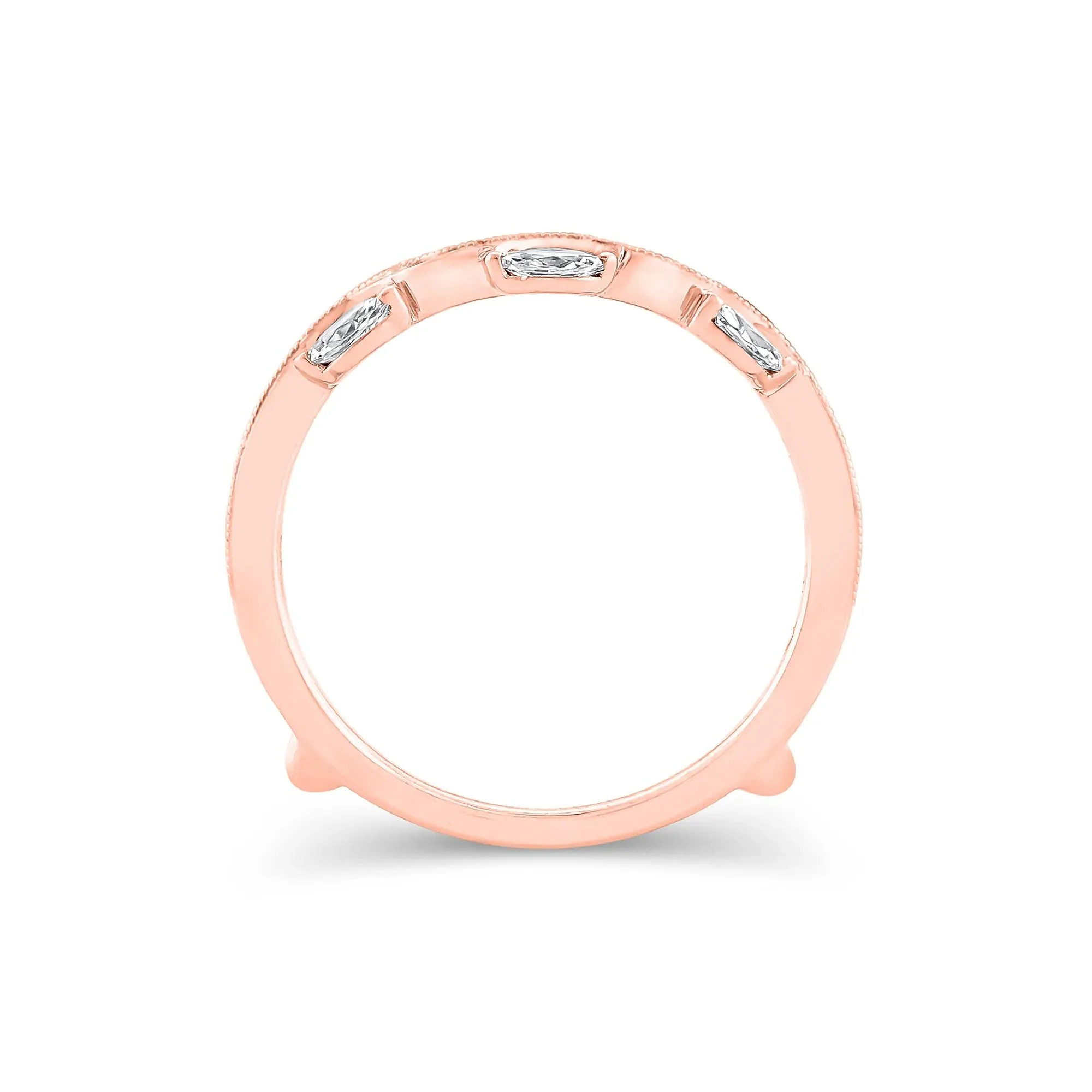 1/2 CT. Tw. Lab Grown Diamond Insert 14K Rose Gold Ring Size 6.5 11mm - Image 2