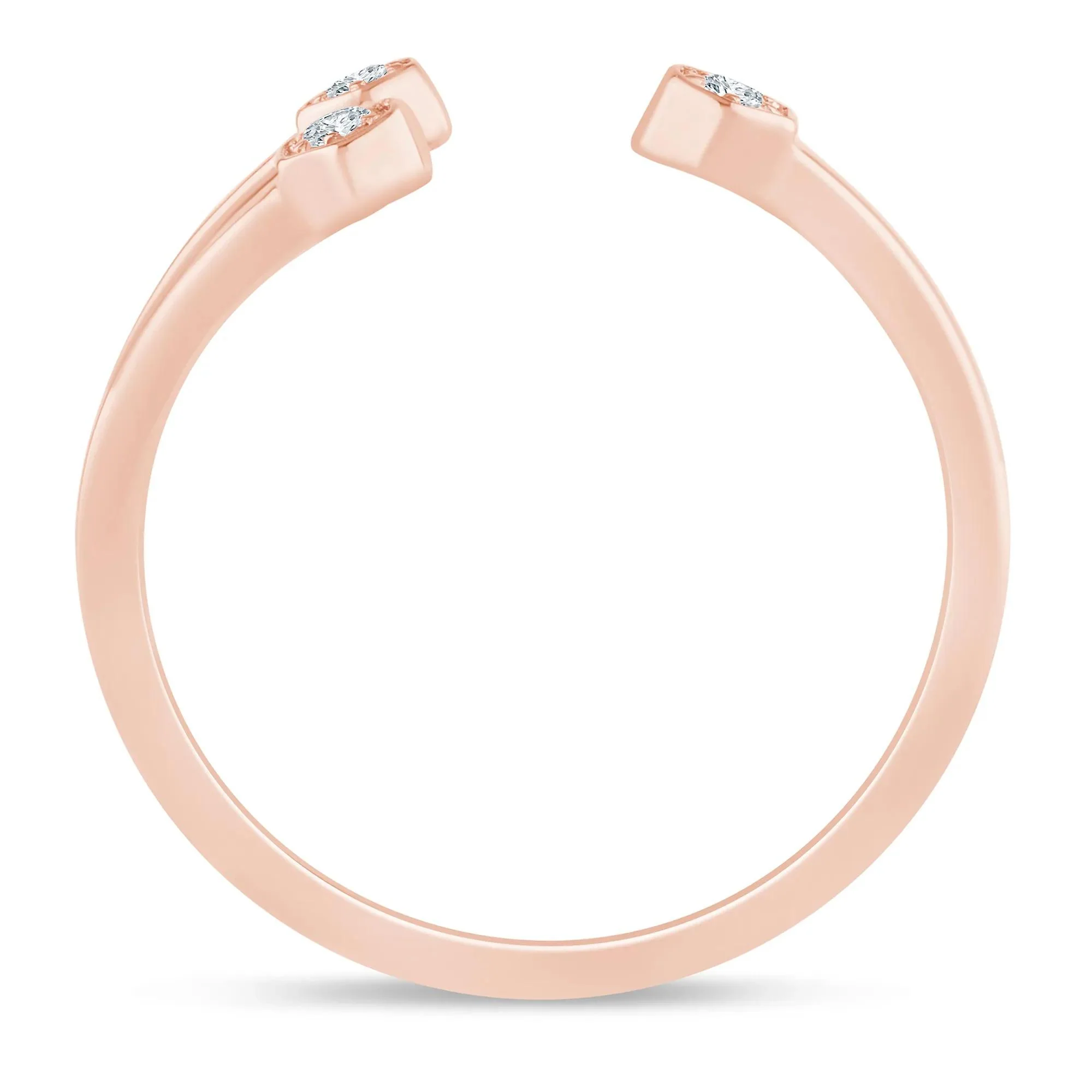 Diamond Accent Open Three-Stone Ring 10K Rose Gold Size 7 1.5mm - Image 2