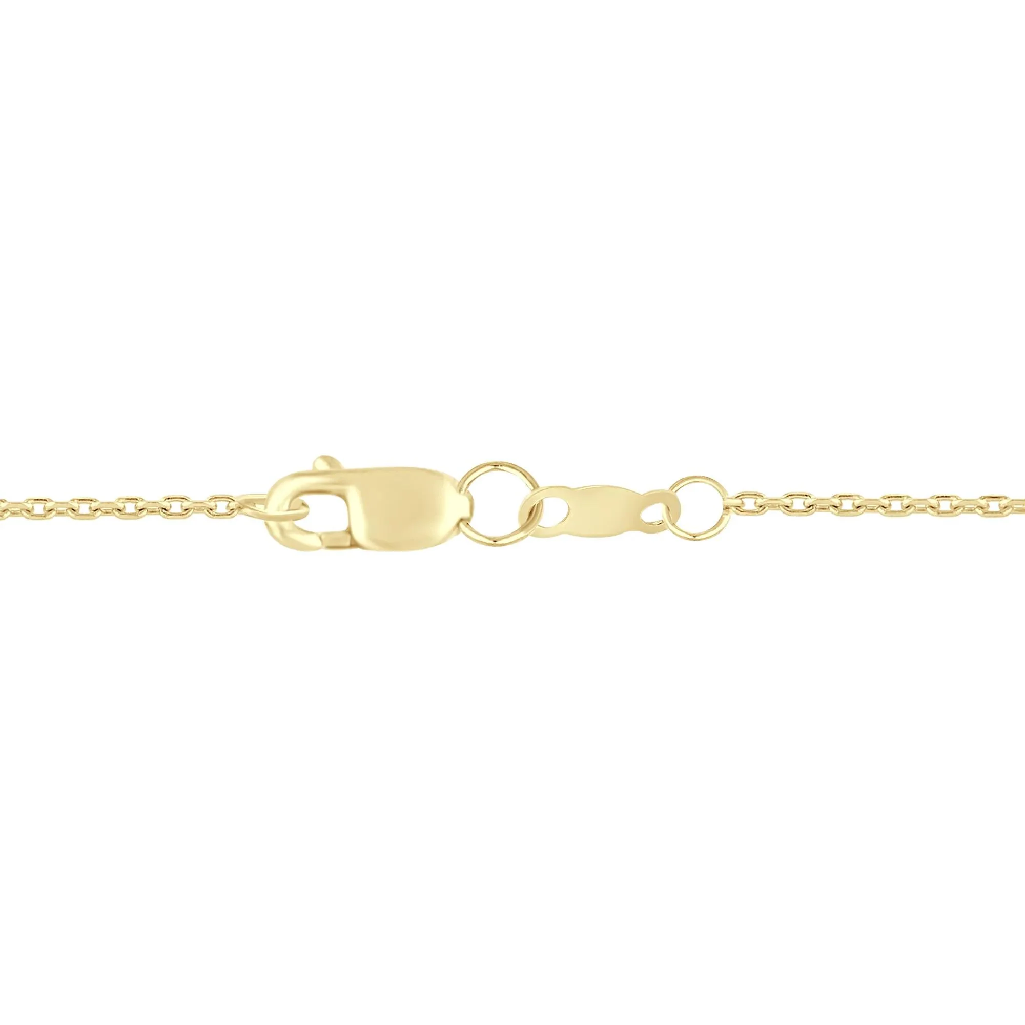 1/7 CT. Tw. Lab Grown Blue and White Diamond Halo Pendant Necklace 14K Yellow Gold Size 17" - Image 3
