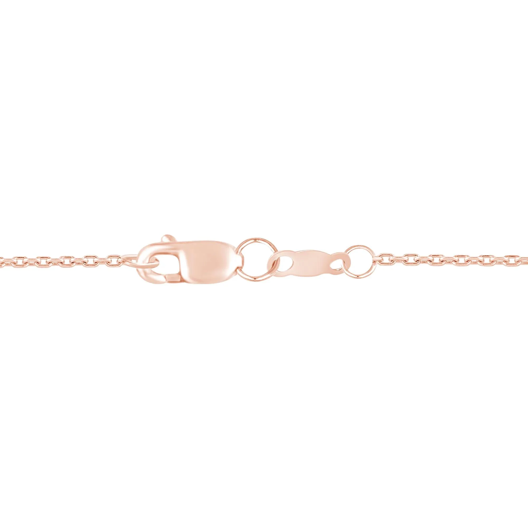 1/7 CT. Tw. Lab Grown Blue and White Diamond Halo Pendant Necklace 14K Rose Gold Size 17" - Image 3