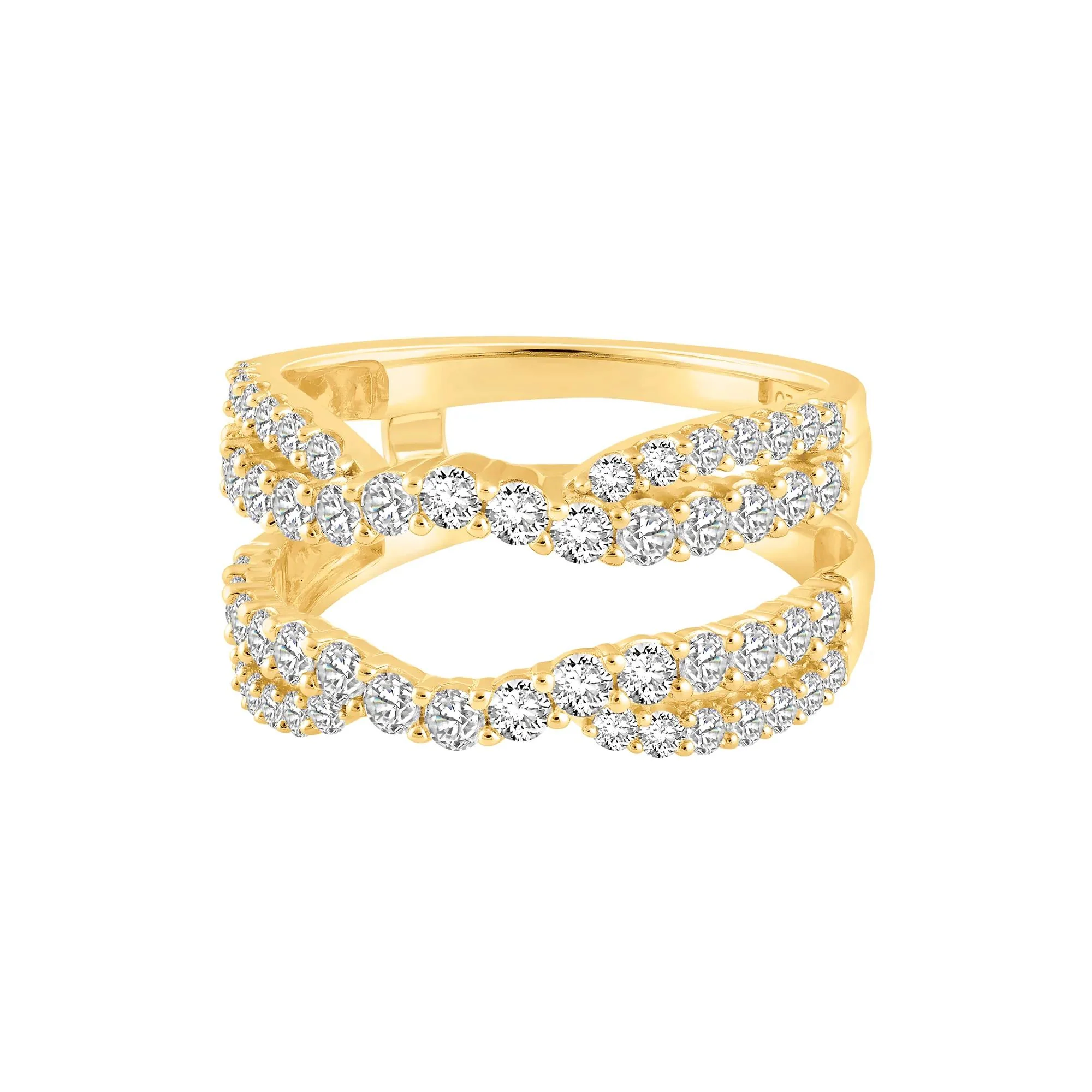1/4 CT. Tw. Lab Grown Diamond Ring Insert 14K Yellow Gold Round Brilliant Cut Size 7.5 - Image 4