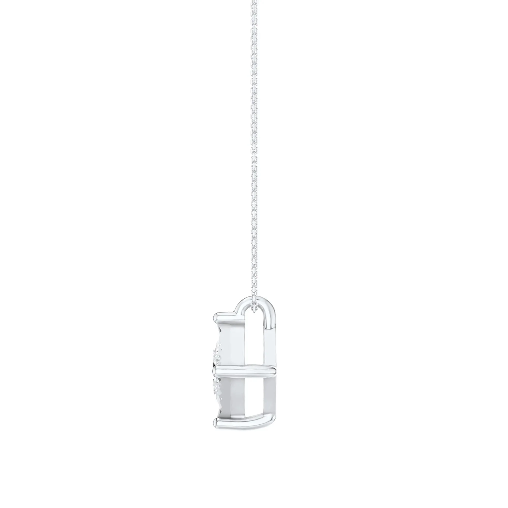3/4 CT. Tw. Lab Grown Princess-Cut Diamond Illusion Pendant Necklace 10K White Gold Size 18" - Image 2