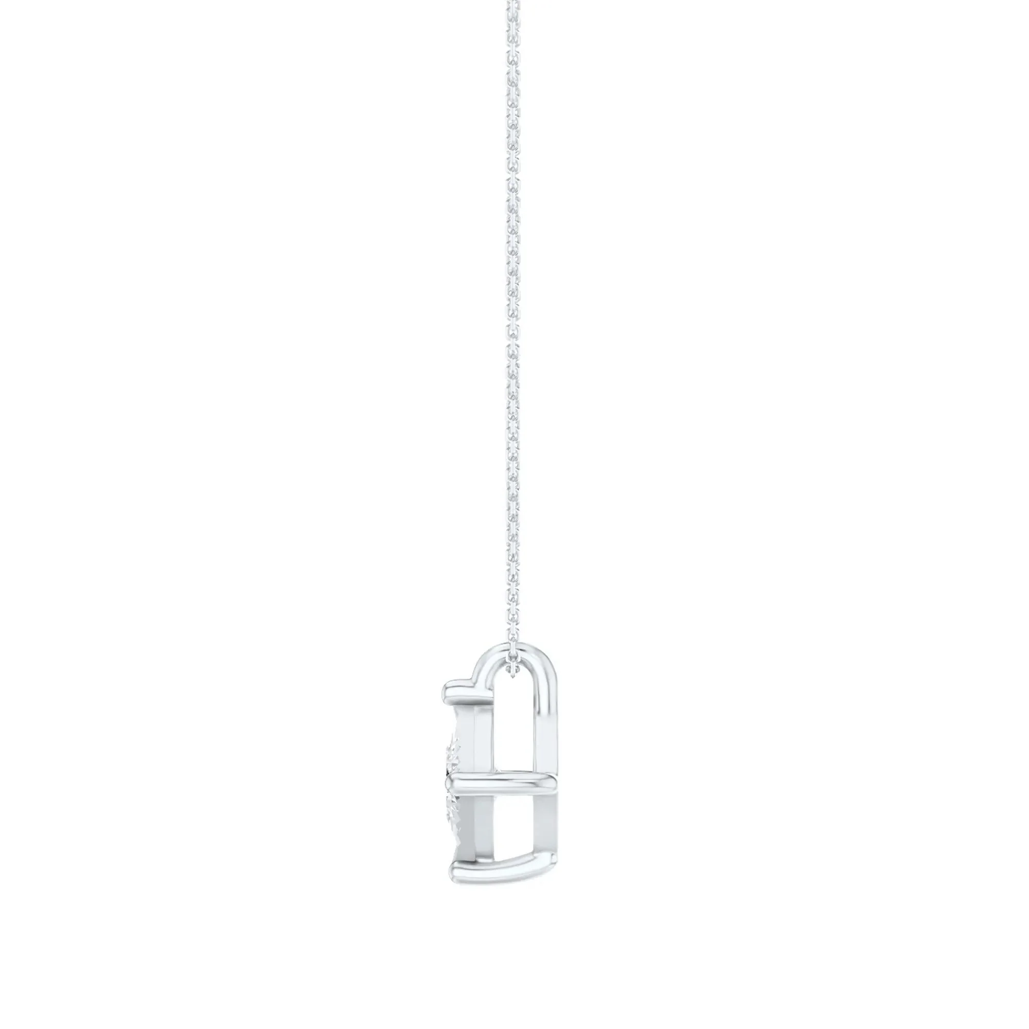 1/3 CT. Tw. Lab Grown Princess-Cut Diamond Illusion Pendant Necklace 10K White Gold Size 18" - Image 2