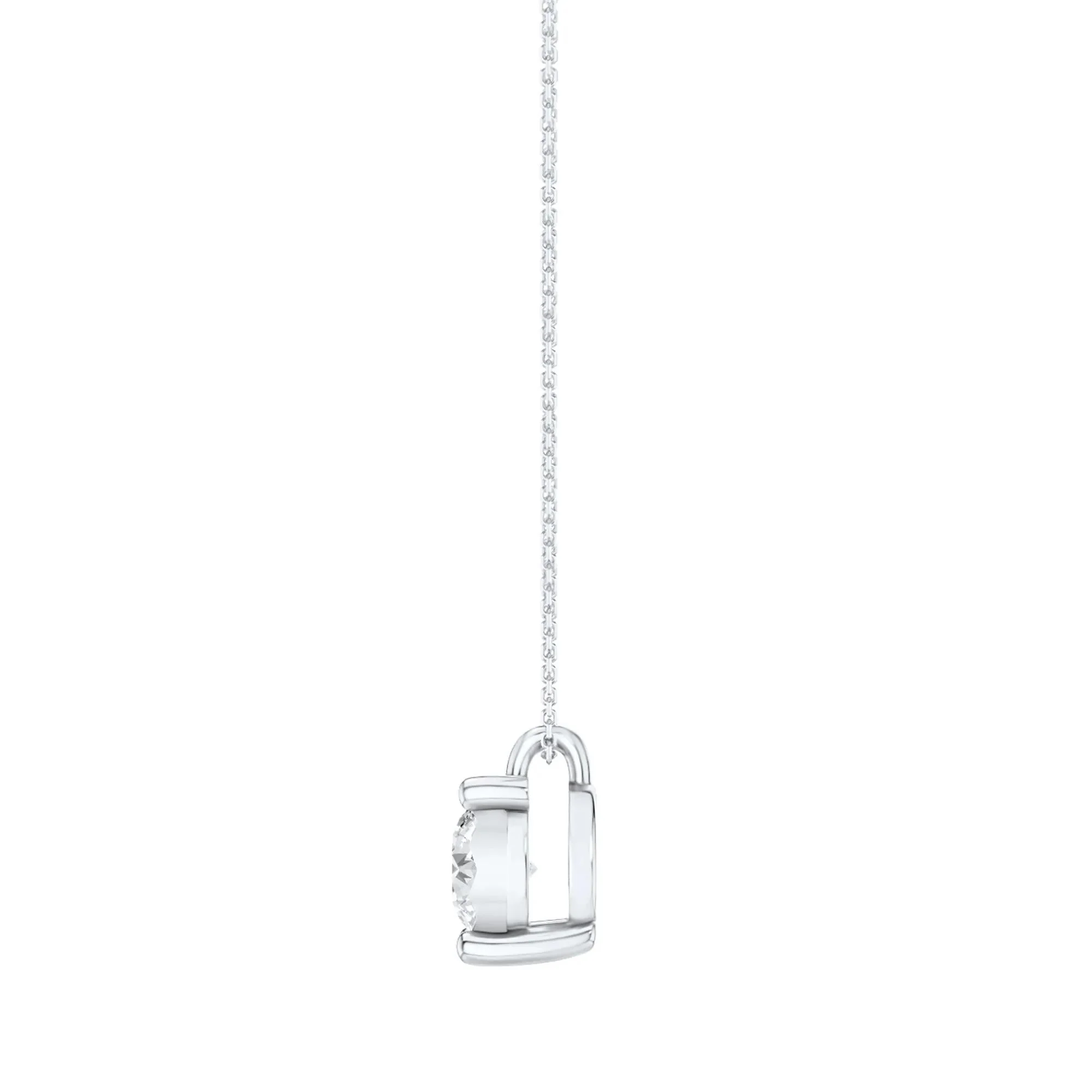3/4 CT. Tw. Lab Grown Diamond Illusion Pendant Necklace 10K White Gold ( ) Size 18" - Image 2