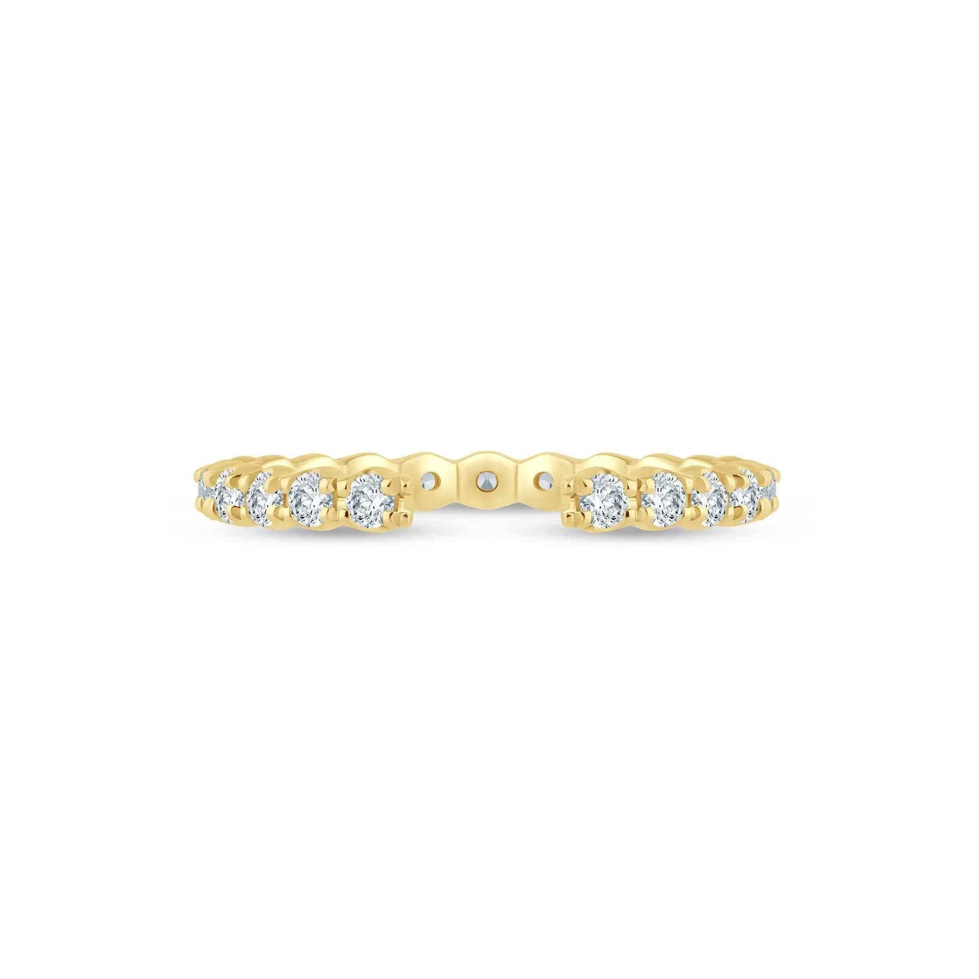 5/8 CT. Tw. Lab Grown Diamond Open Anniversary Band Ring 14K Yellow Gold Round Brilliant Cut Size 6.5 2mm