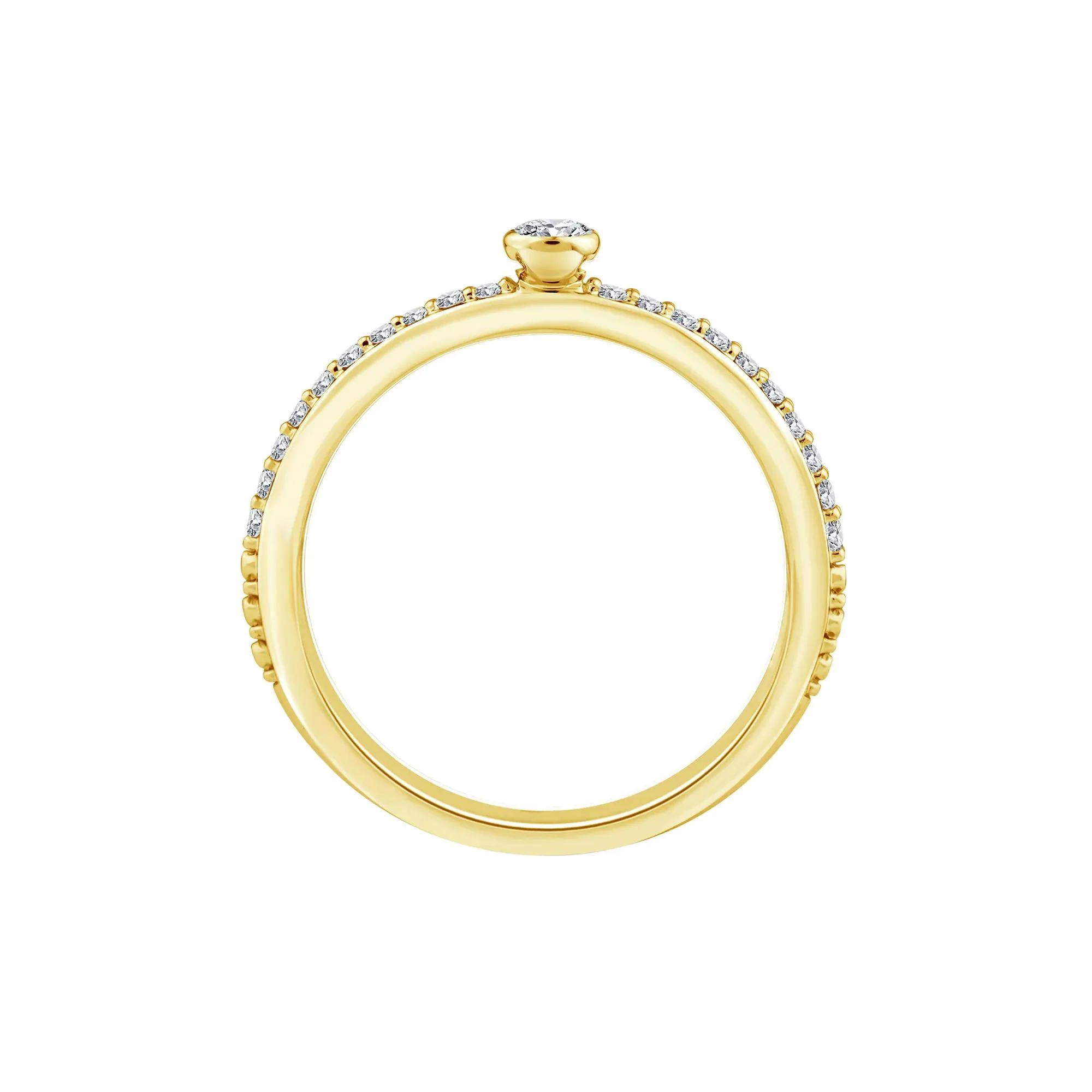 1/4 CT. Tw. Diamond Ring 10K Yellow Gold Size 7 1.5mm - Image 3