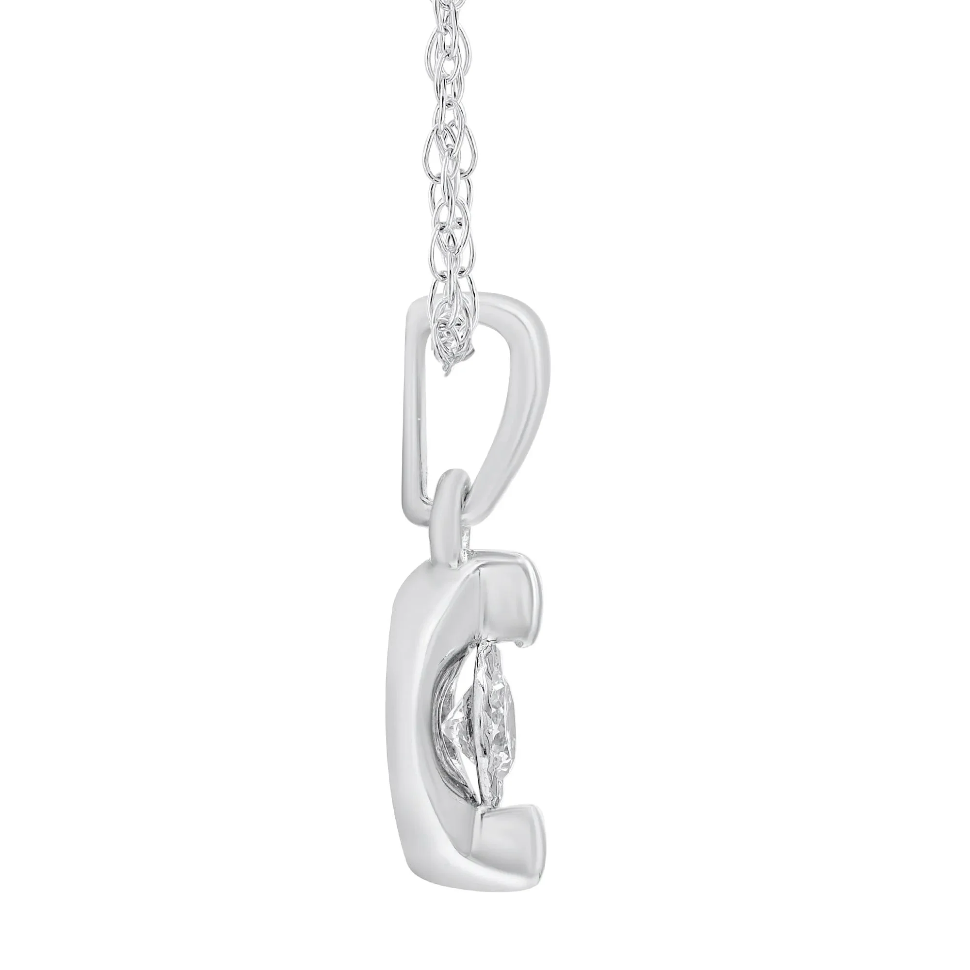 1/10 CT. Tw. Diamond Pendant Necklace 10K White Gold Size 18" - Image 2