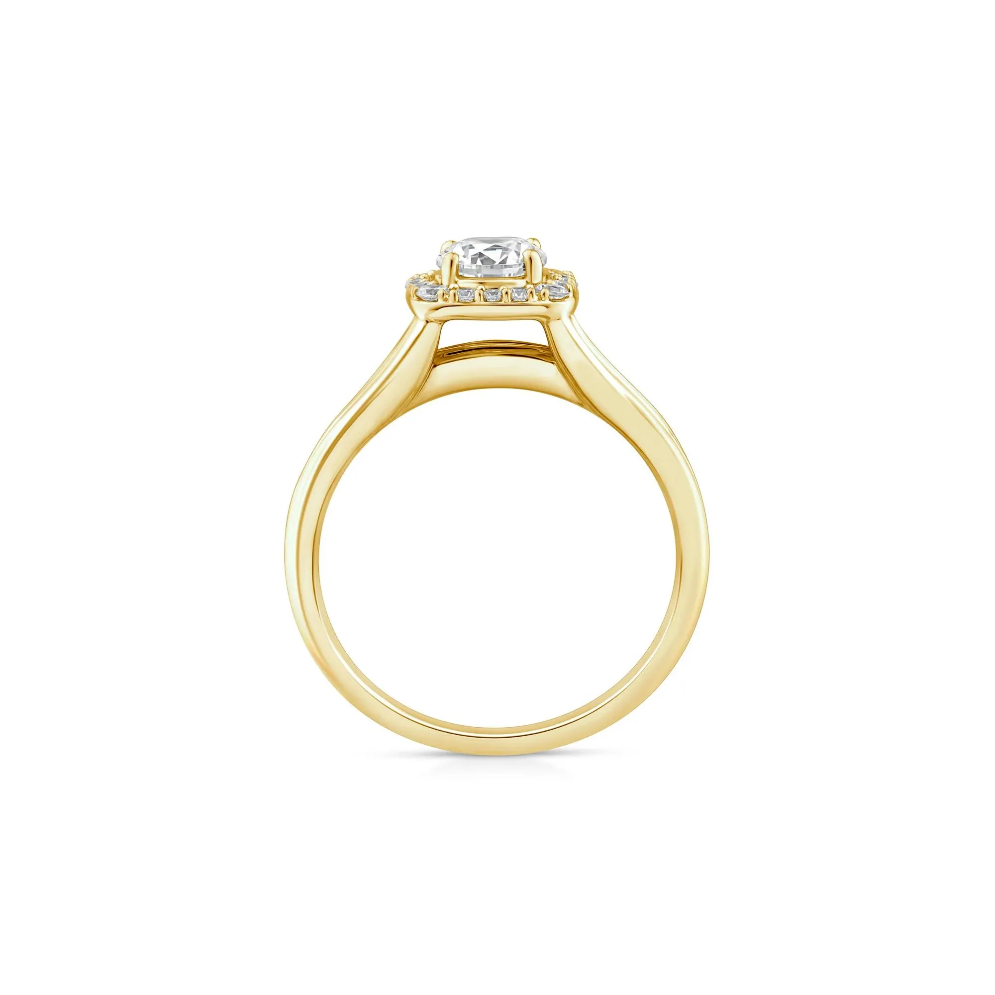 1/4 CT. Tw. Lab Grown Diamond Halo Engagement Ring 10K Yellow Gold Round Brilliant Cut Size 7.5 - Image 2