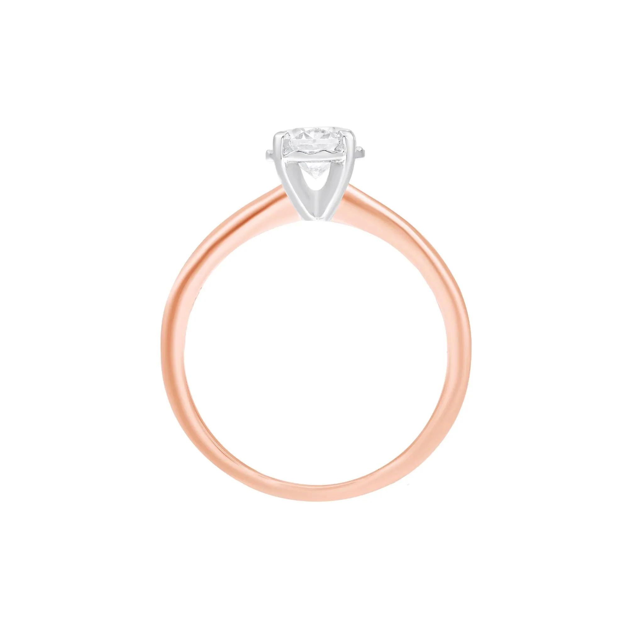 1/2 CT. Tw. Diamond Solitaire Engagement Ring 14K Rose Gold Round Brilliant Cut Size 7 - Image 2