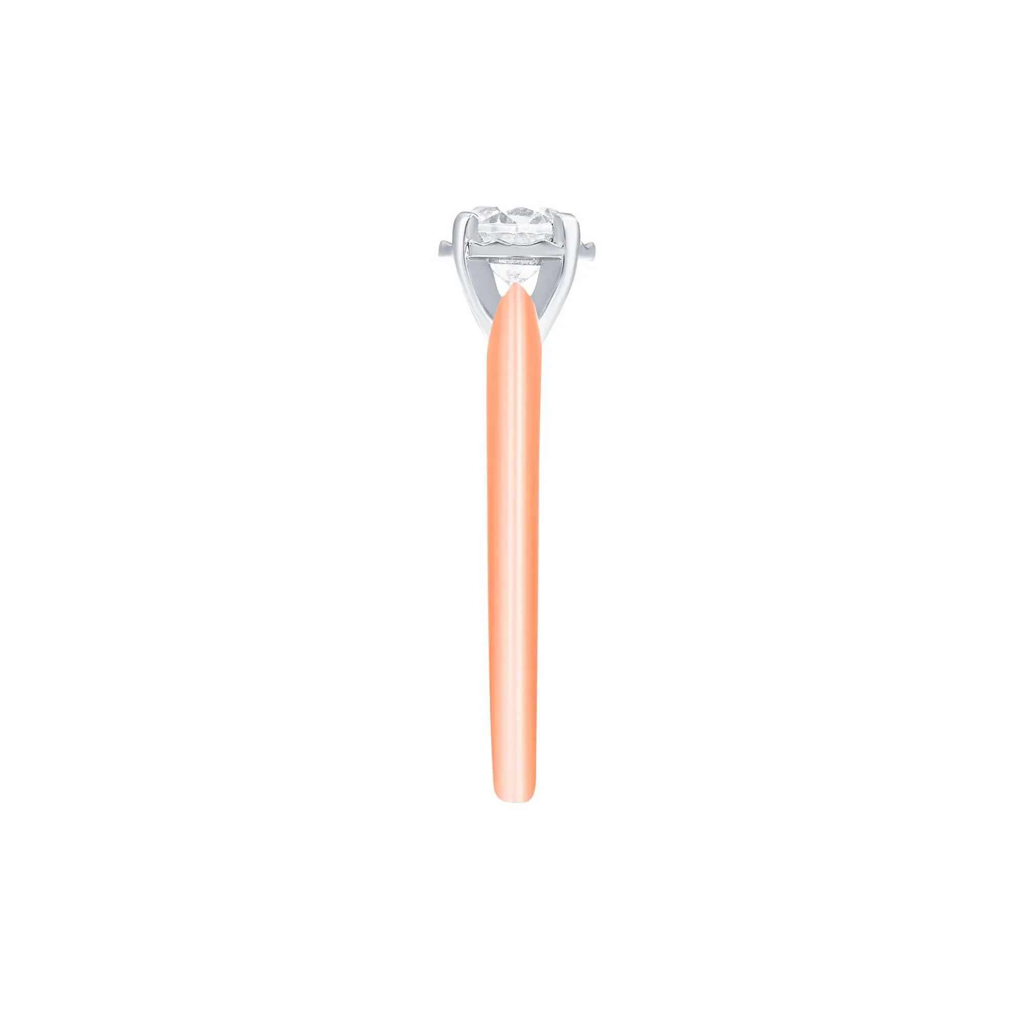 1/2 CT. Tw. Diamond Solitaire Engagement Ring 14K Rose Gold Round Brilliant Cut Size 7 - Image 3