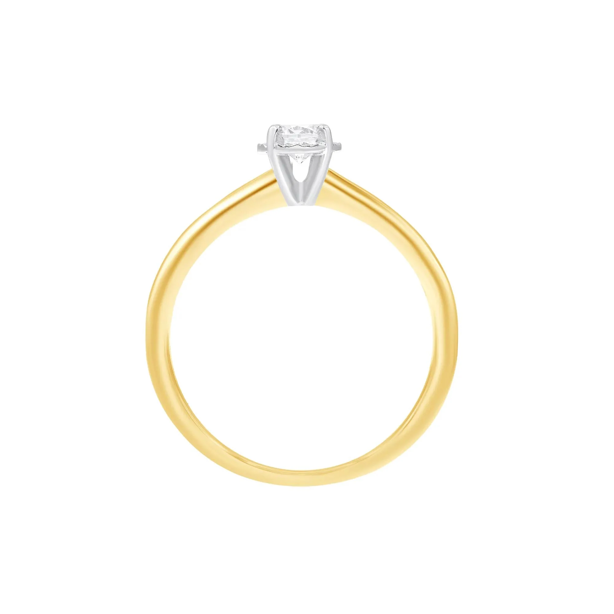 1/4 CT. Tw. Diamond Solitaire Engagement Ring 14K Yellow Gold Round Brilliant Cut Size 7 - Image 2