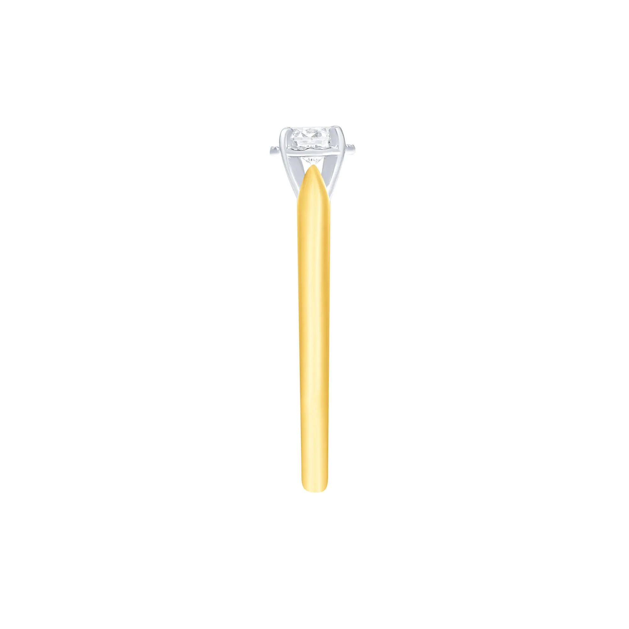 1/4 CT. Tw. Diamond Solitaire Engagement Ring 14K Yellow Gold Round Brilliant Cut Size 7 - Image 3