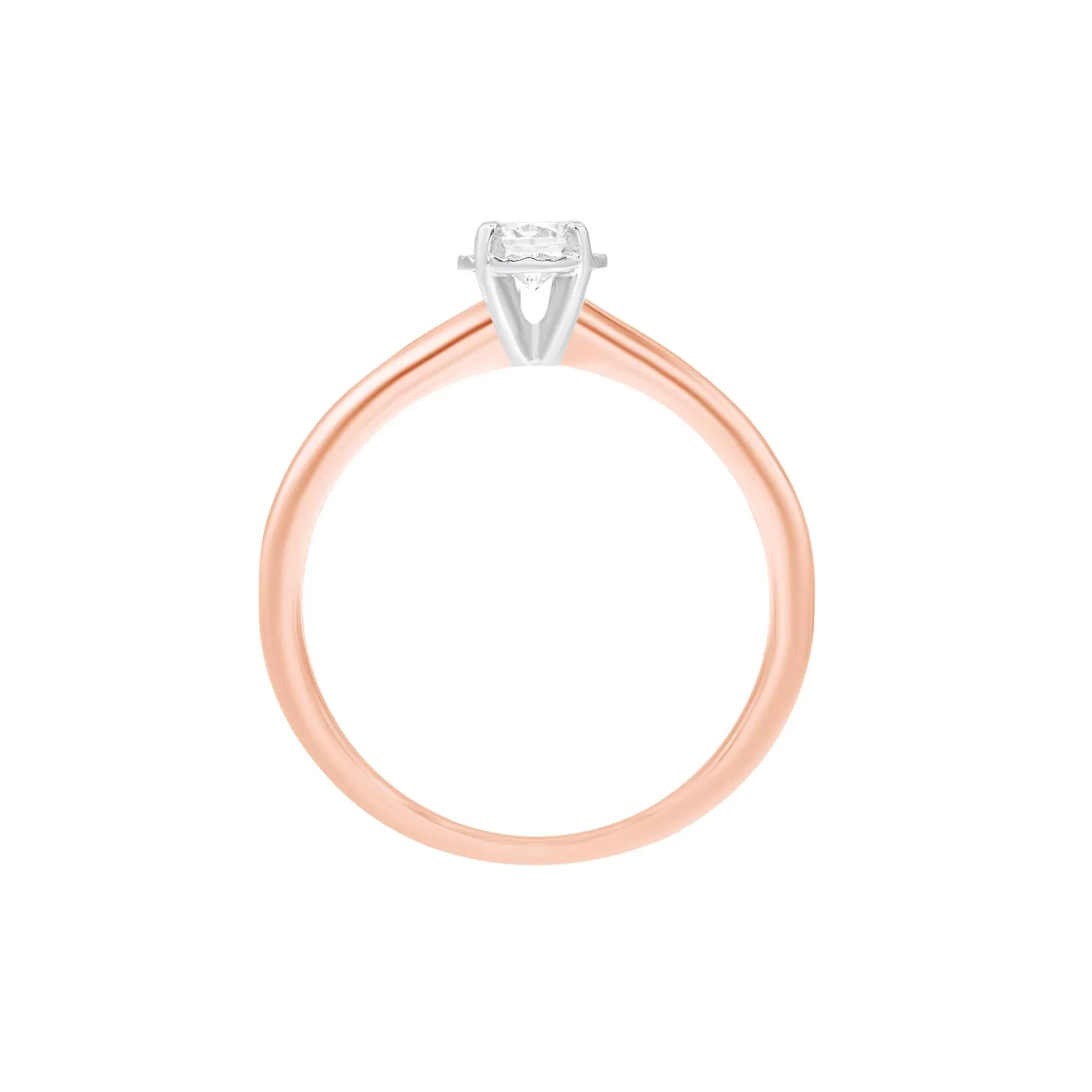 1/4 CT. Tw. Diamond Solitaire Engagement Ring 14K Rose Gold Round Brilliant Cut Size 7 - Image 2
