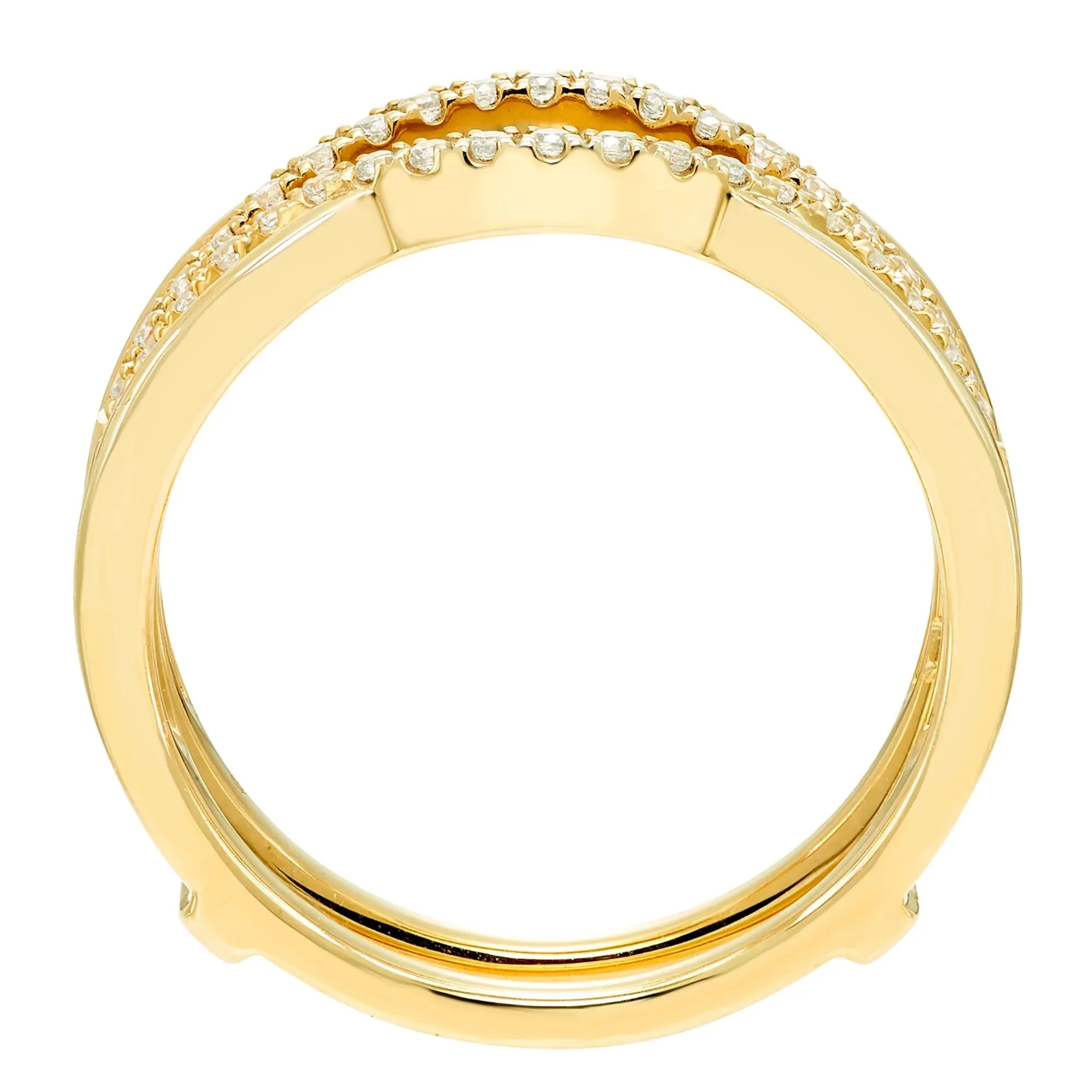 1/4 CT. Tw. Diamond Contoured Ring Insert 10K Yellow Gold Size 6 - Image 2