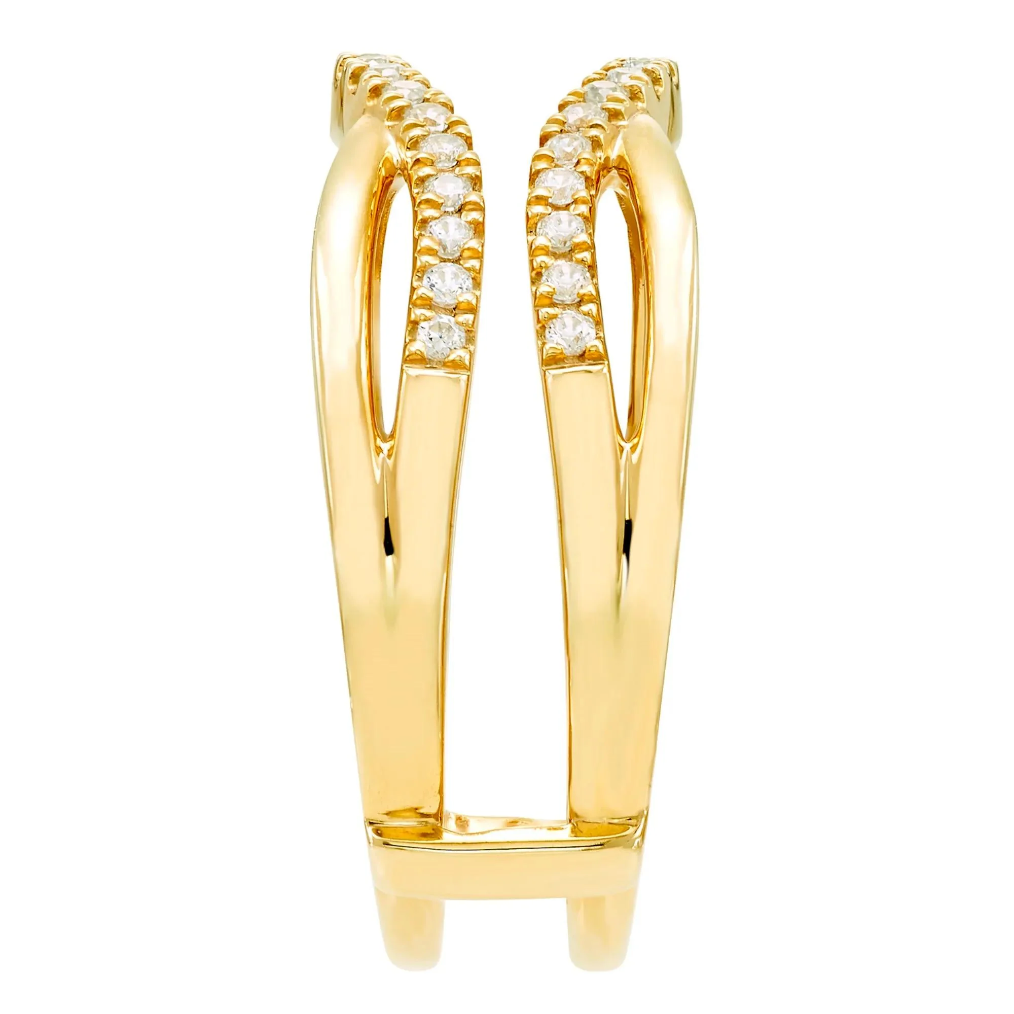 1/4 CT. Tw. Diamond Contoured Ring Insert 10K Yellow Gold Size 6.5 - Image 3